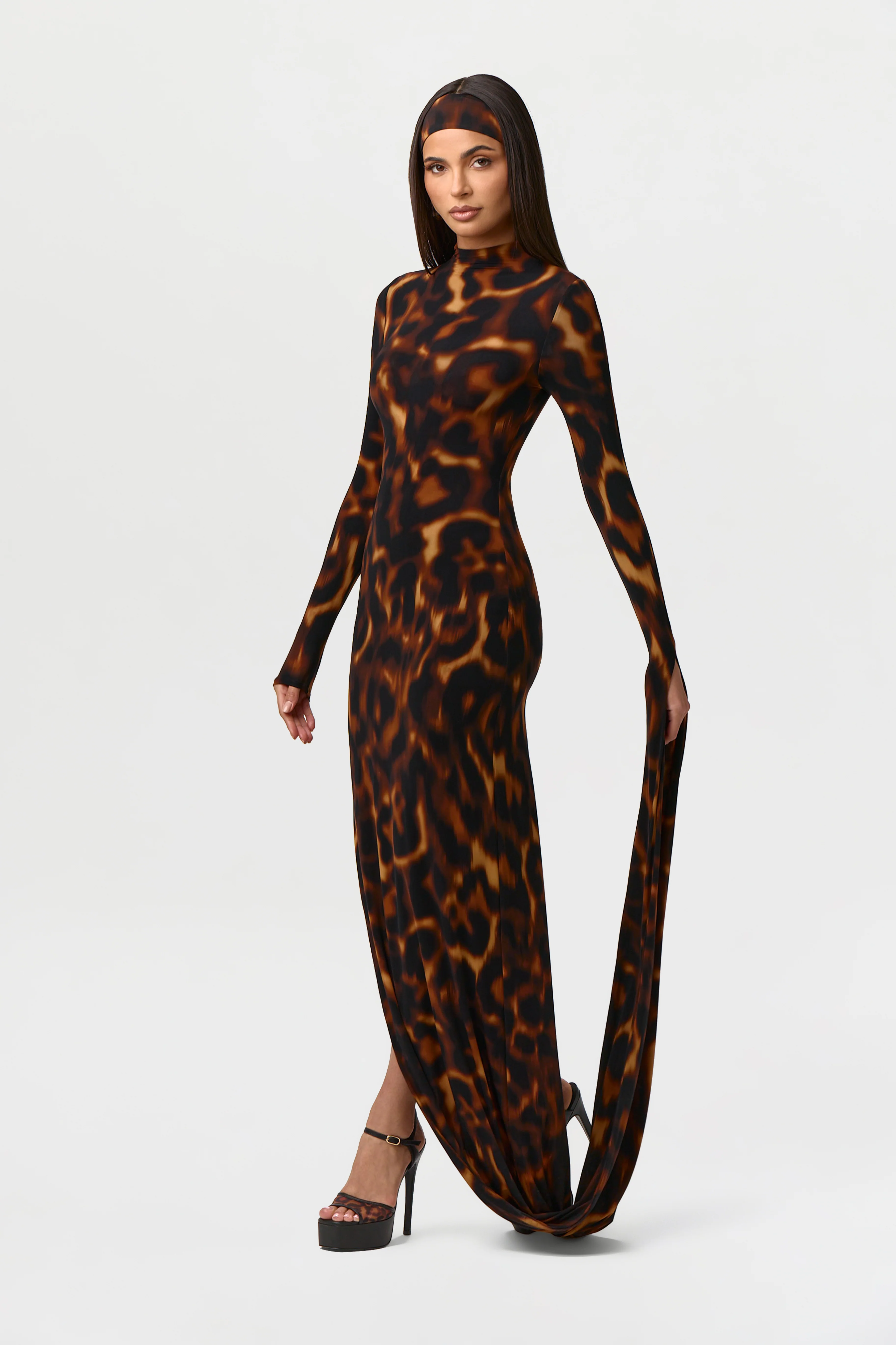 Bare Body Sleeve Drape Maxi Dress - Image 2