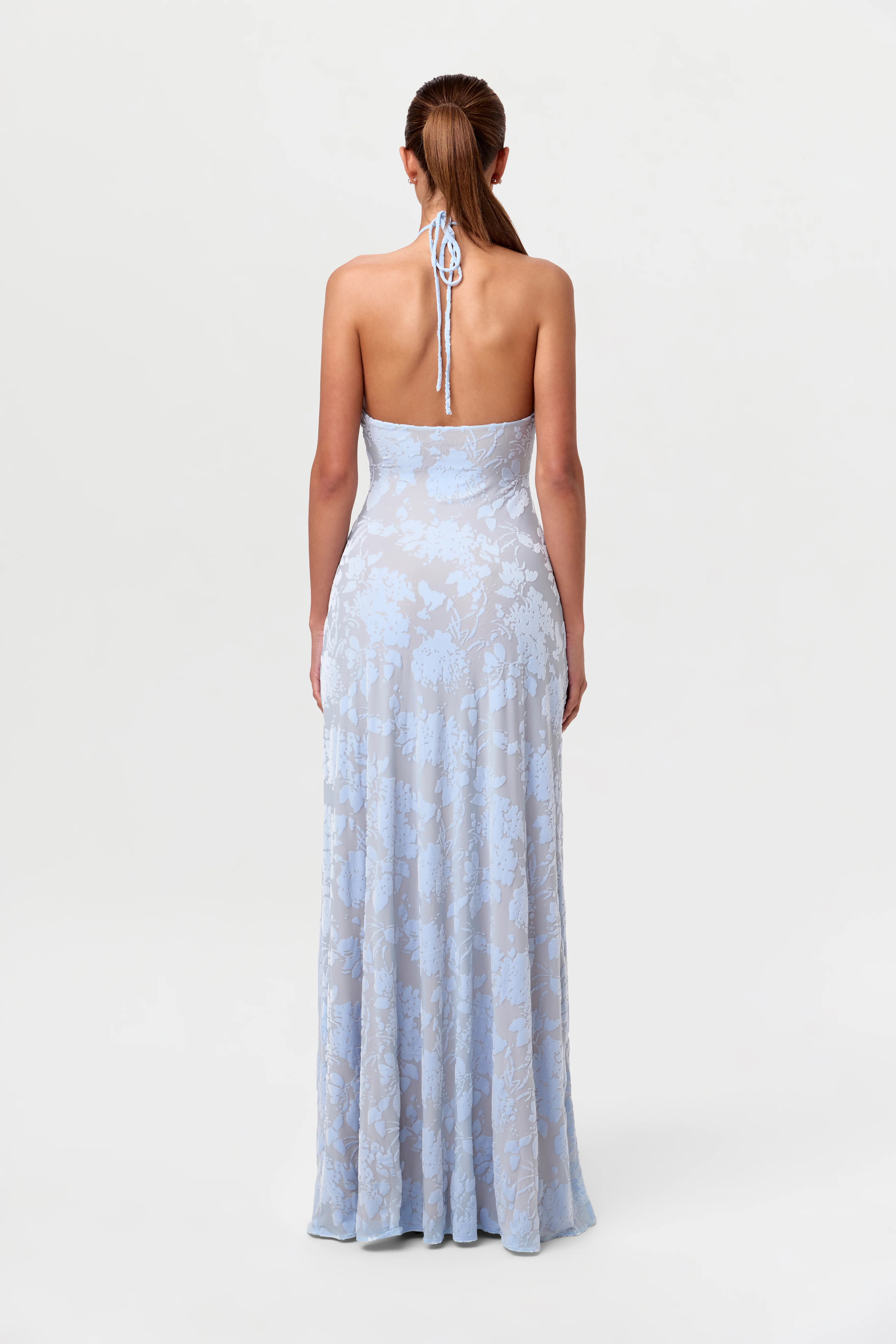 Burnout Print Halter Maxi Dress - Image 5