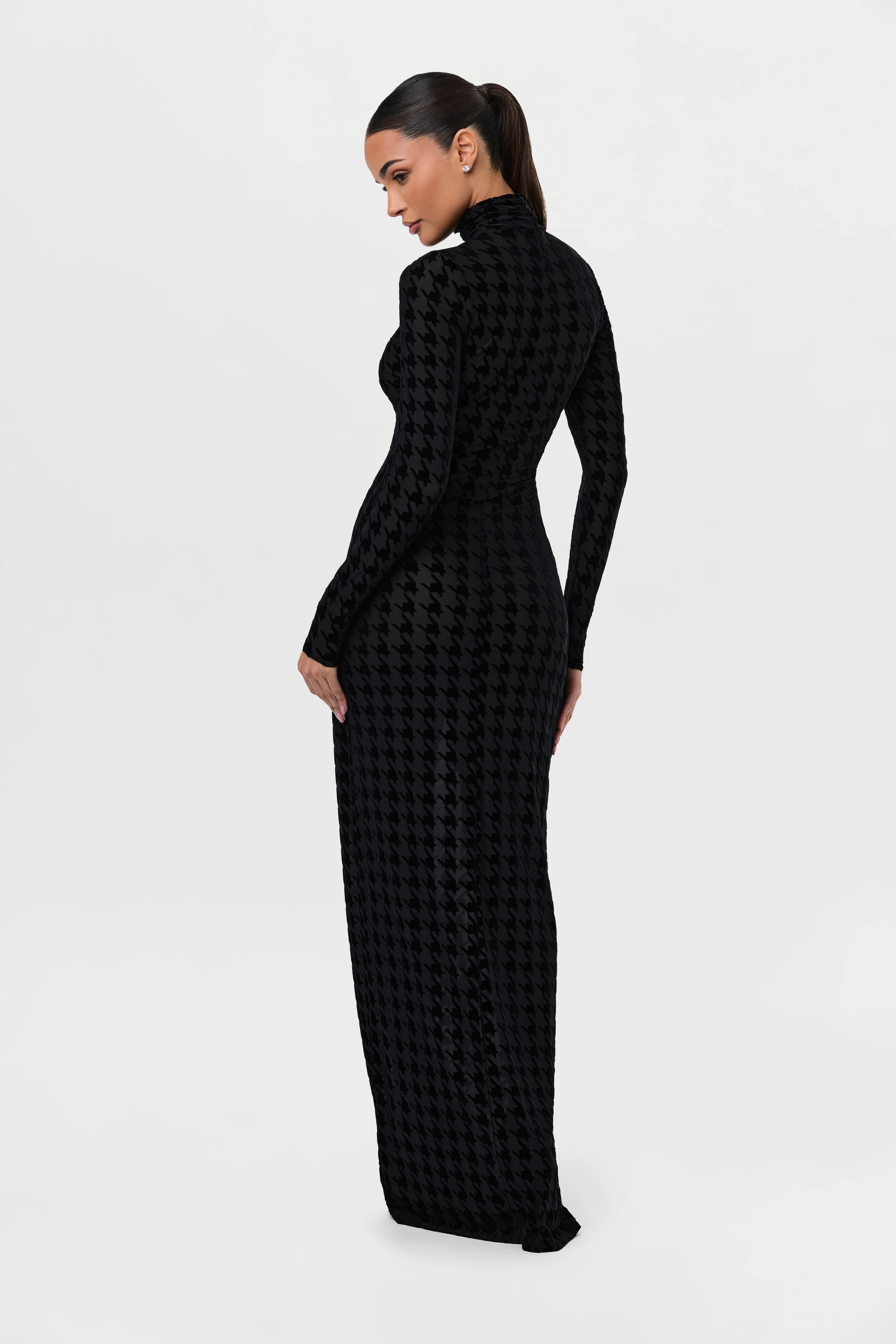 Burnout Print Turtleneck Maxi Dress - Image 9