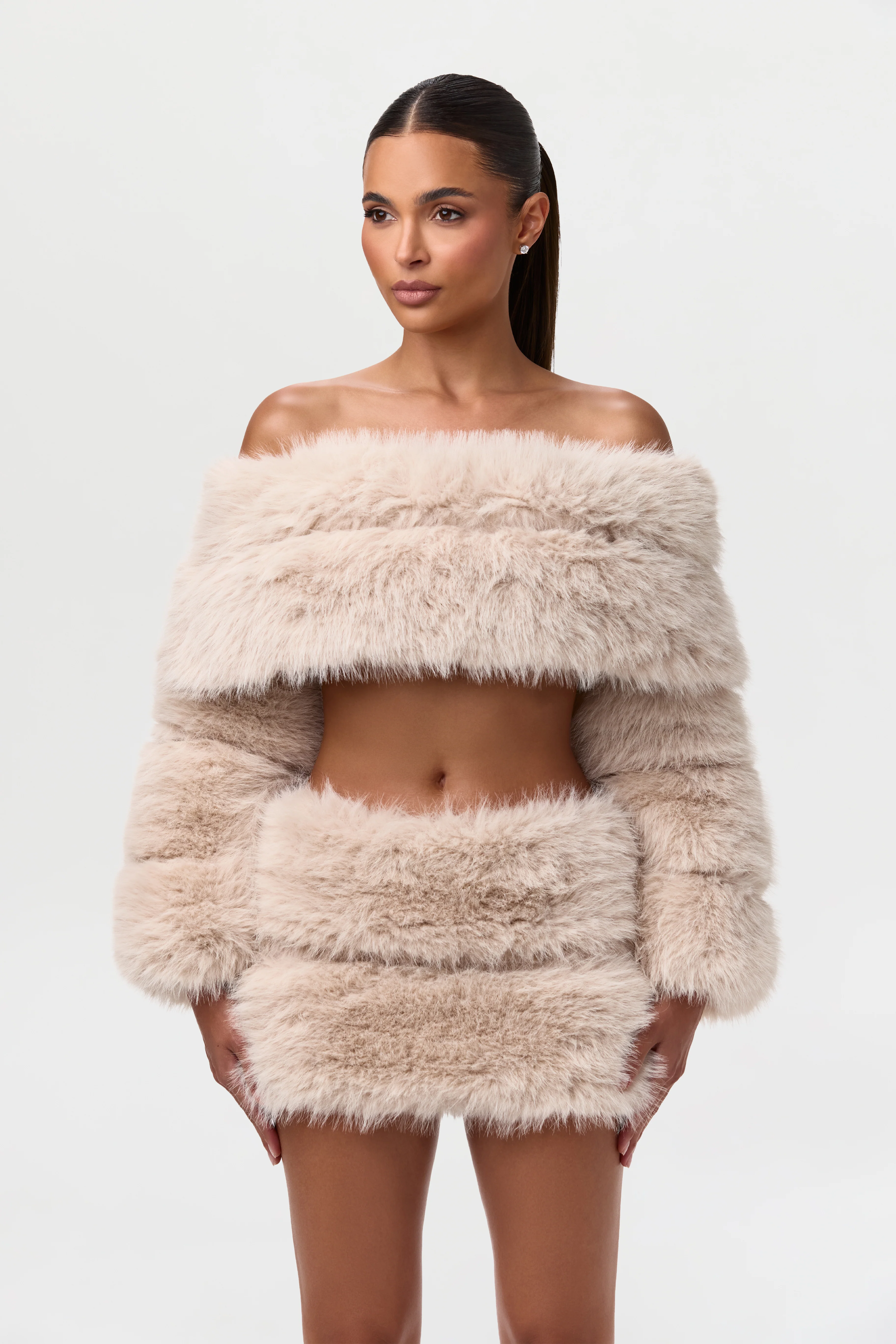Faux Fur Off-Shoulder Pelted Top - Image 6