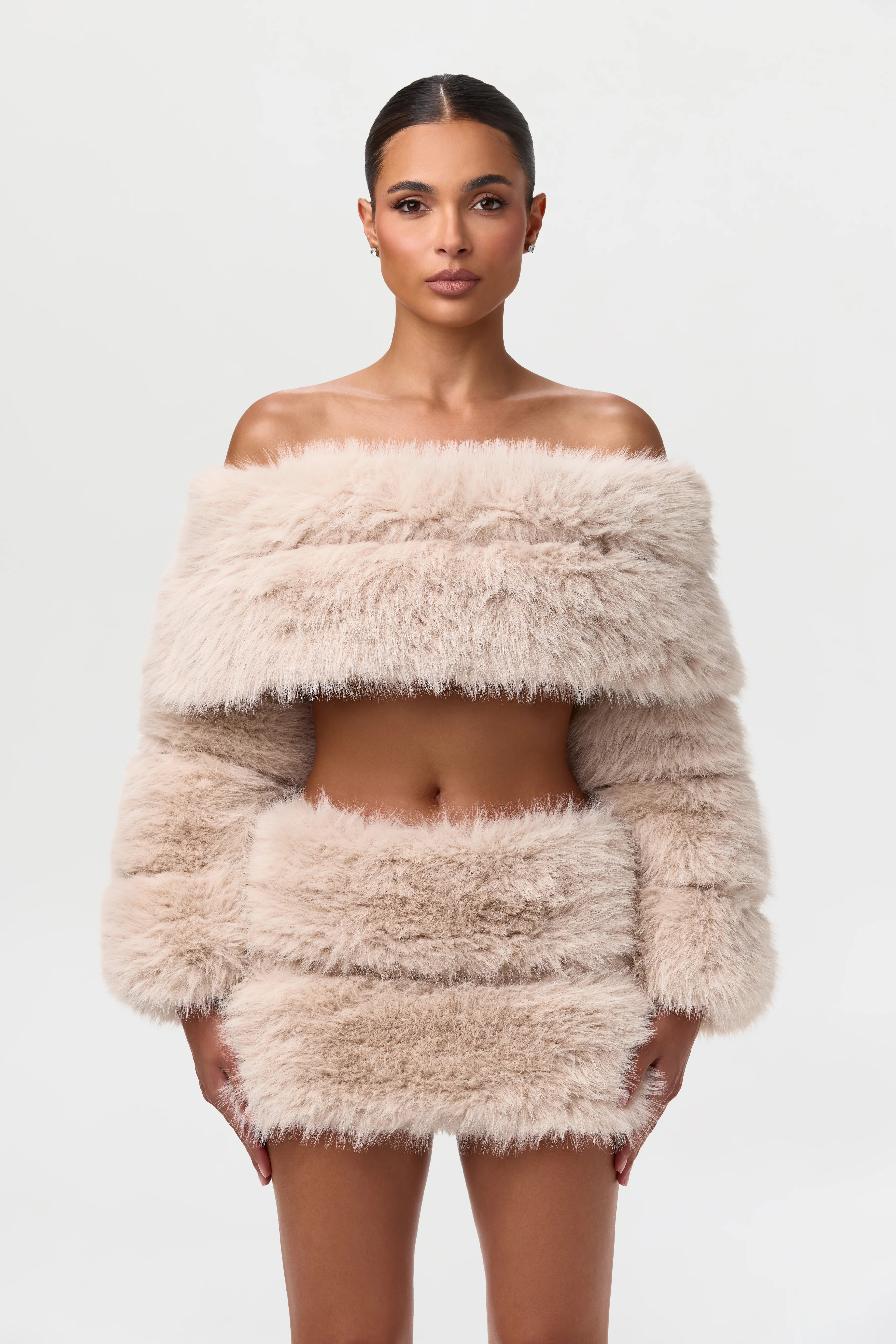Faux Fur Off-Shoulder Pelted Top - Image 8