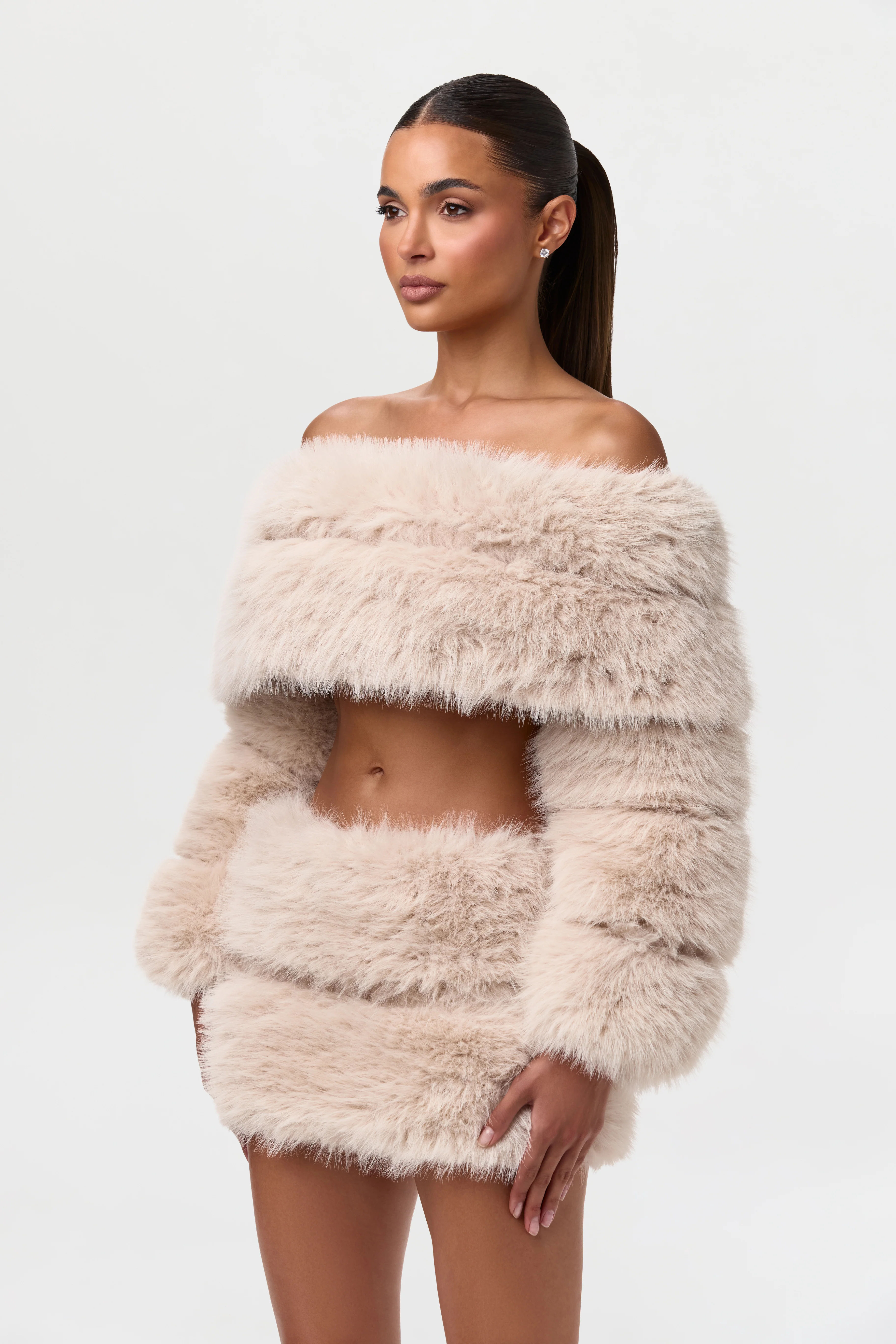 Faux Fur Pelted Mini Skirt - Image 11