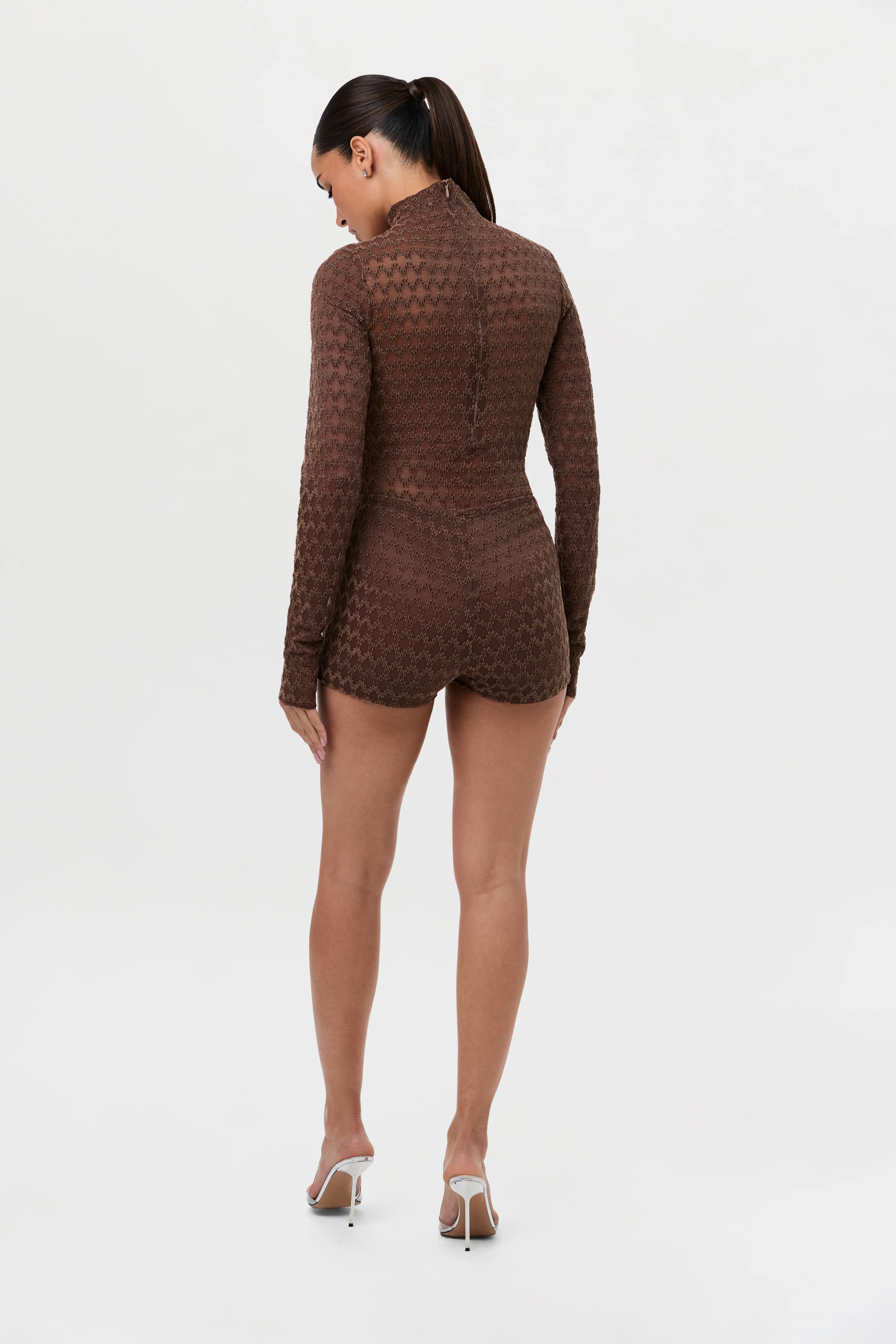 Velvet Mesh Chevron Hot Pants - Image 5