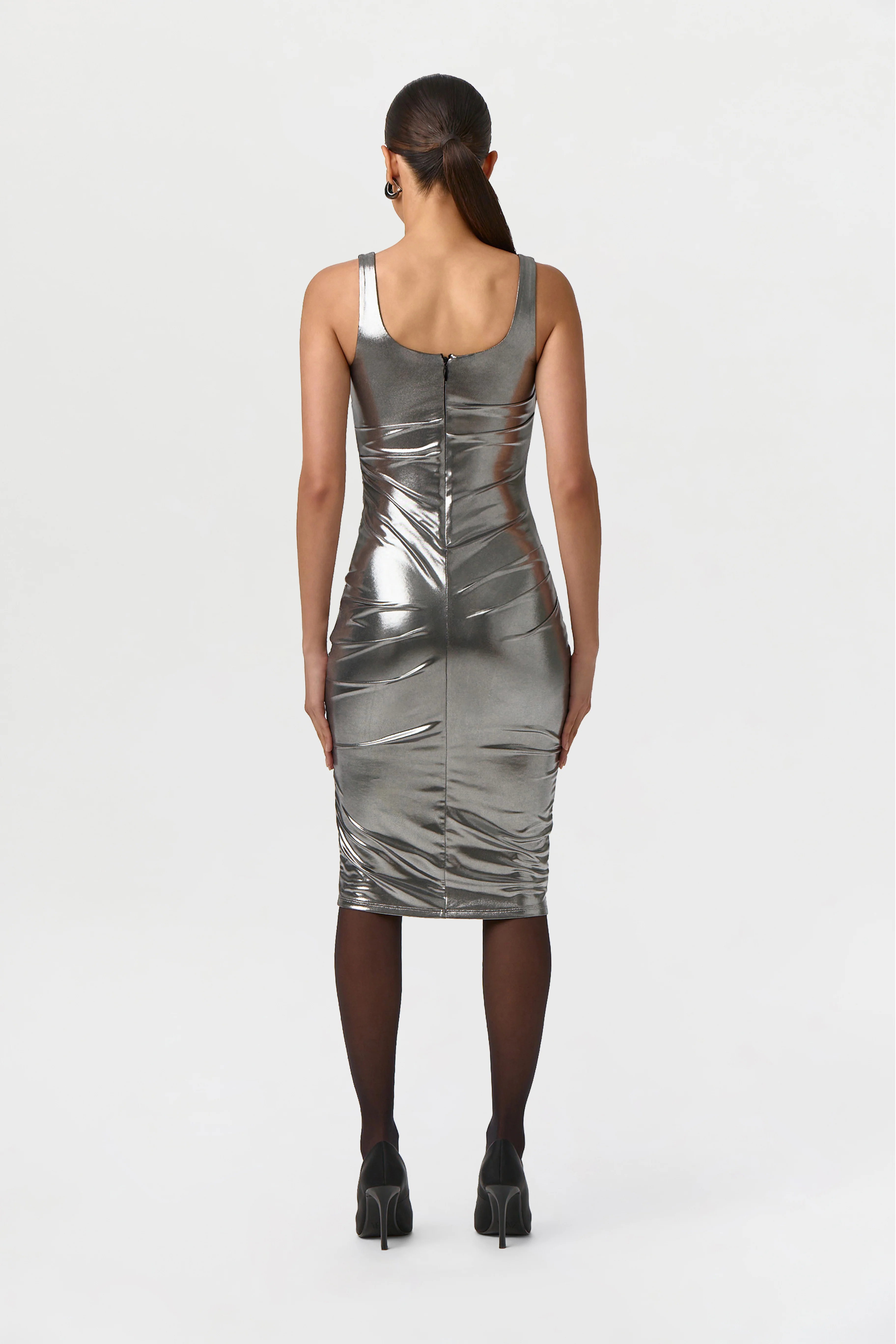 Liquid Jersey Scoop Midi Dress - Image 5