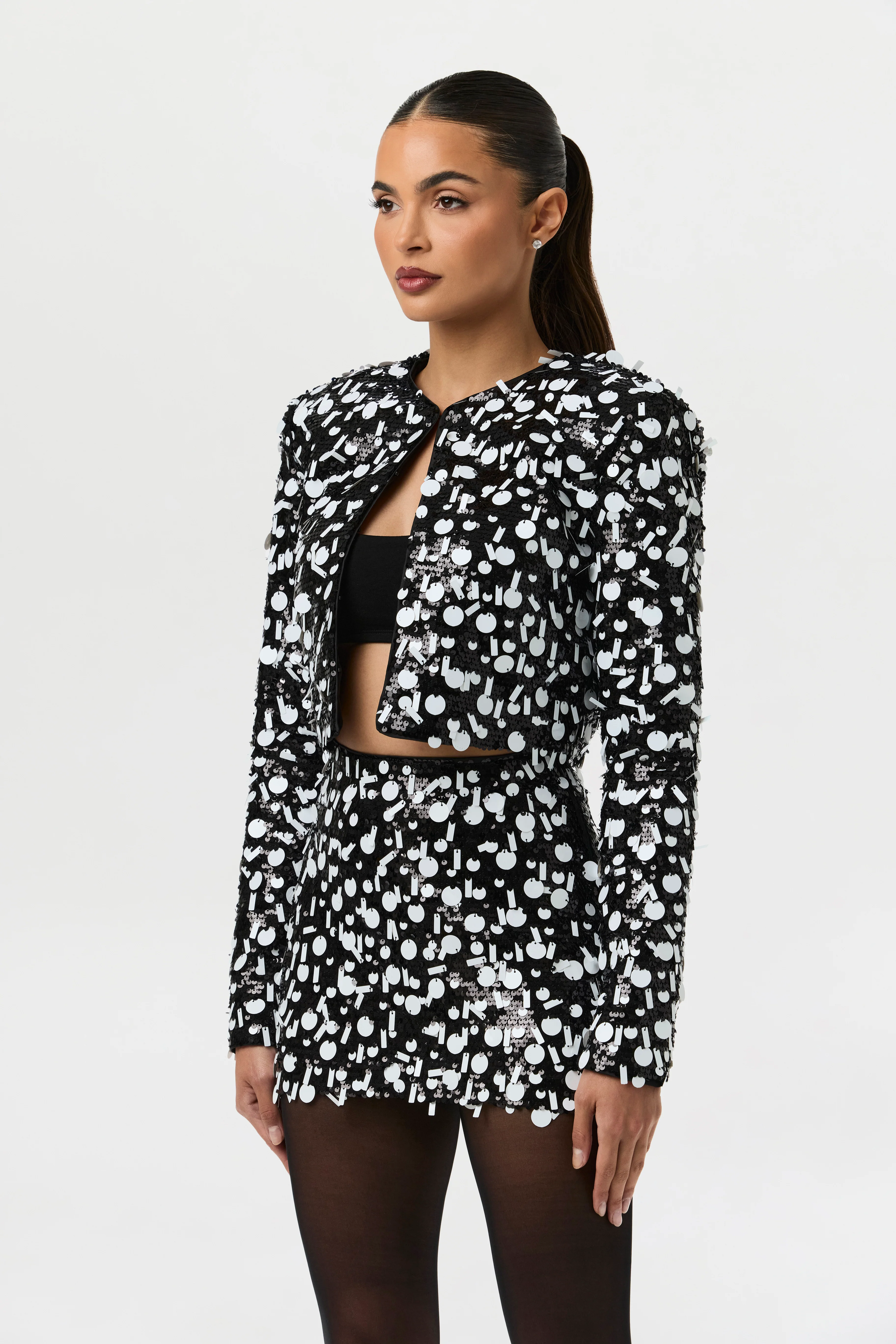 Geometric Sequin Mini Skirt - Image 6