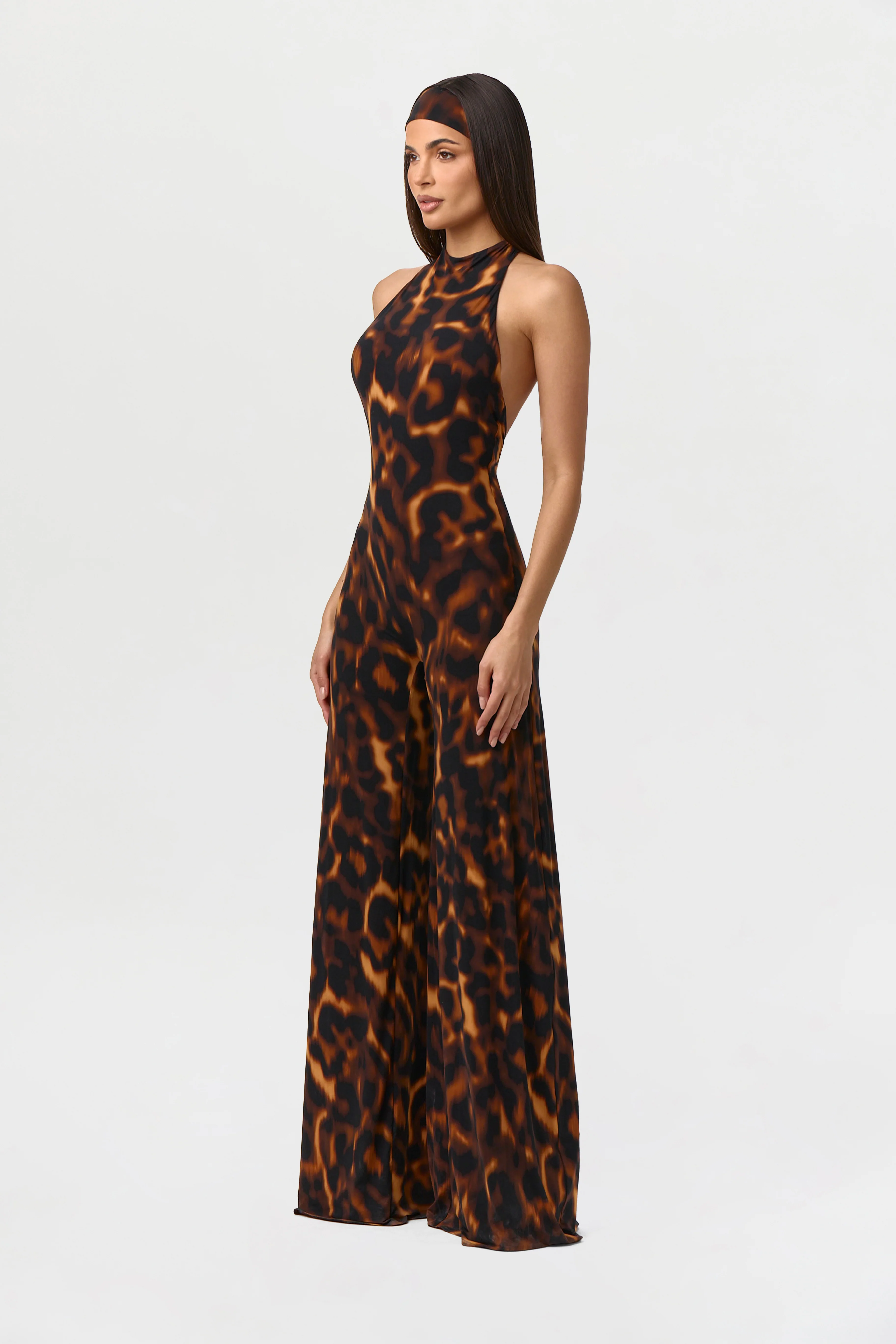 Naked Print Halter Wide Leg Jumpsuit - Image 3
