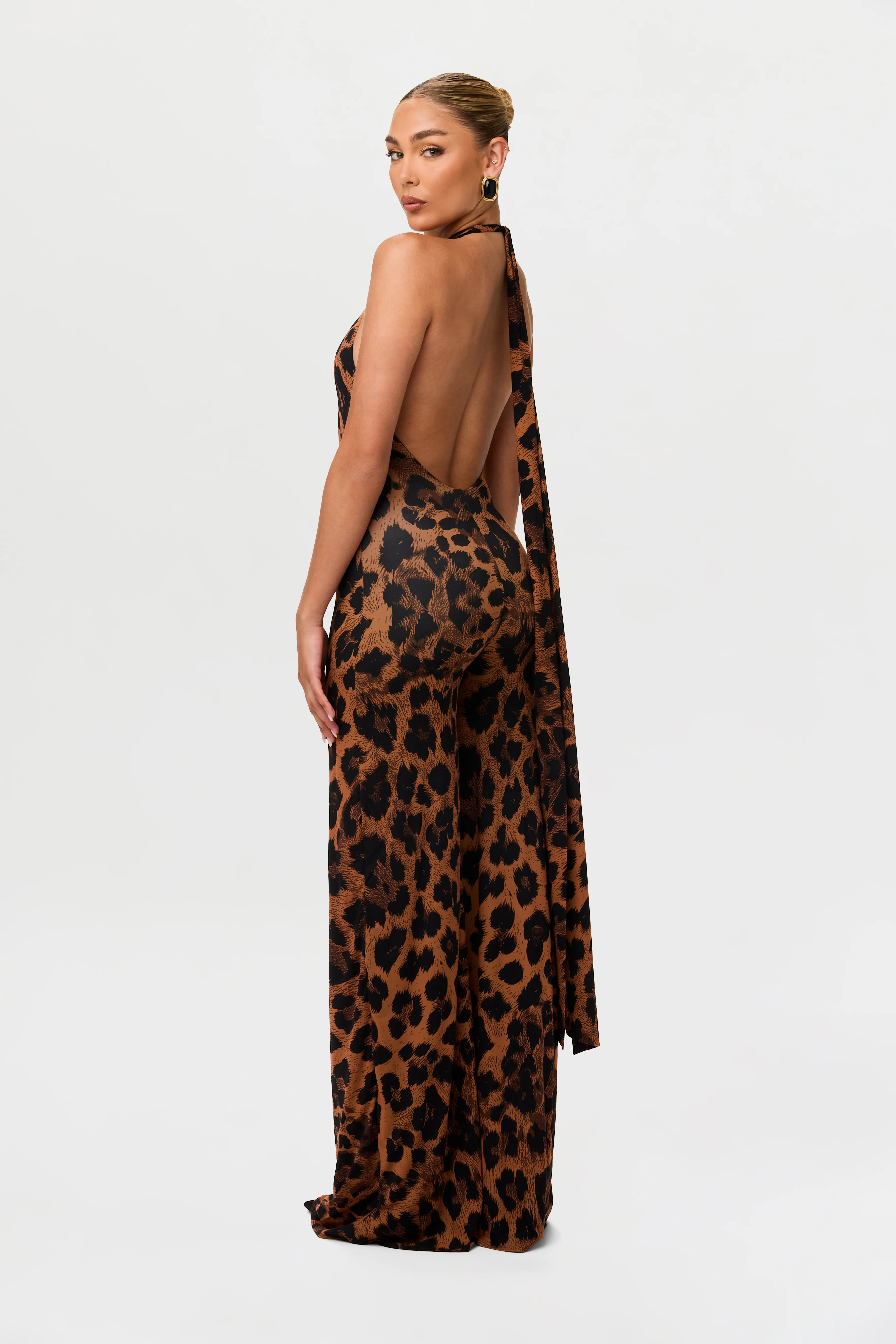 Naked Print Halter Wide Leg Jumpsuit - Image 5