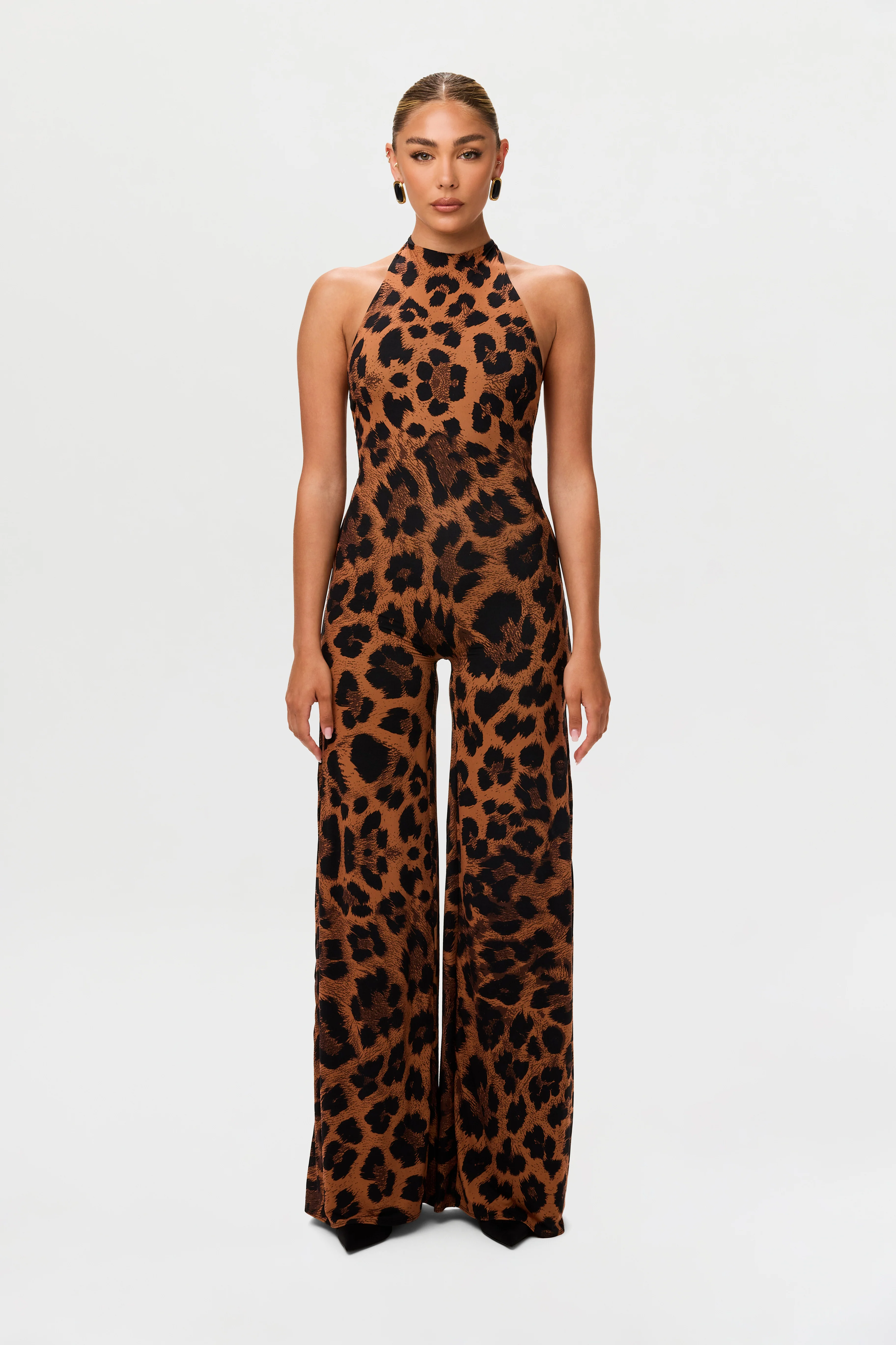 Naked Print Halter Wide Leg Jumpsuit - Image 6