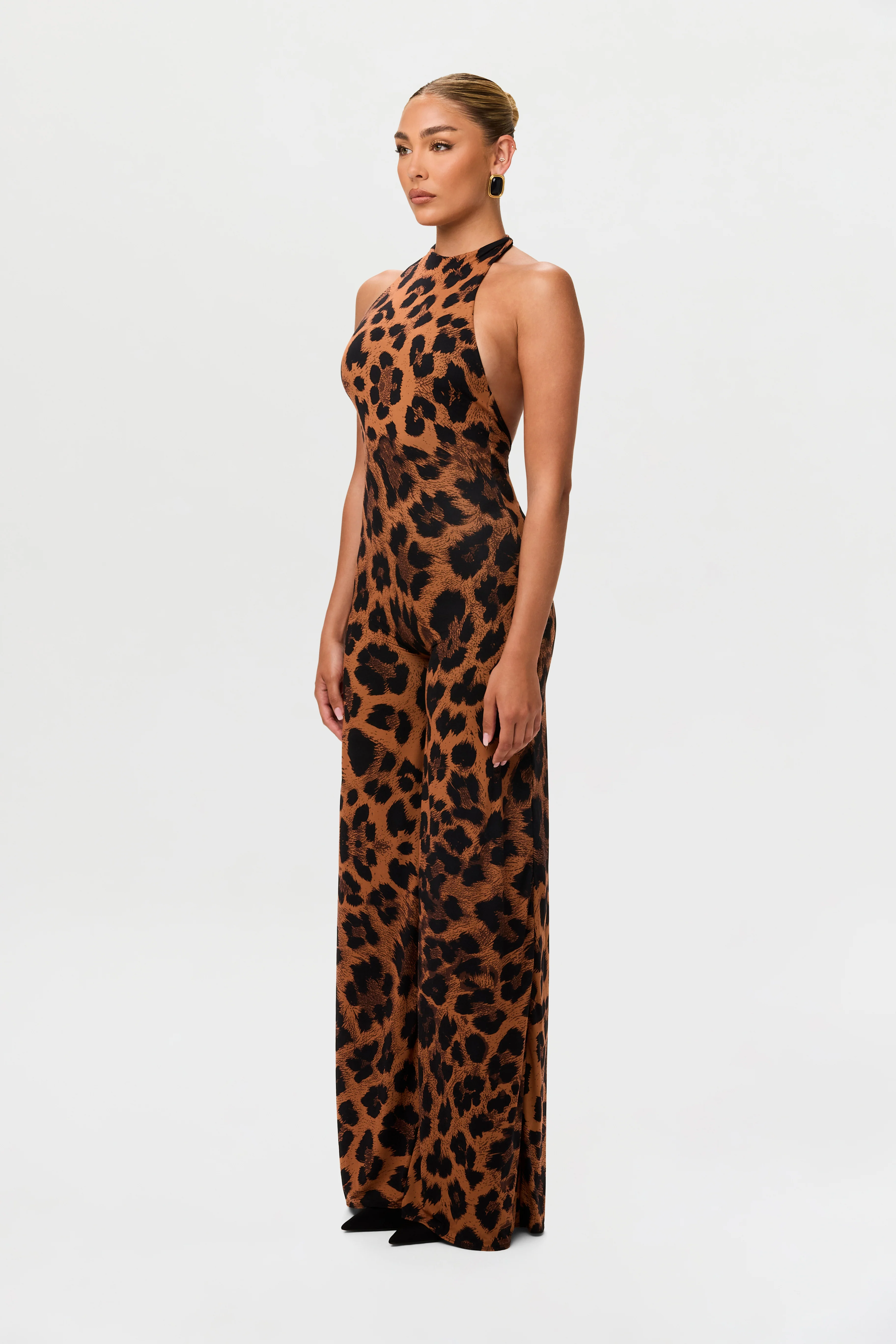 Naked Print Halter Wide Leg Jumpsuit - Image 7