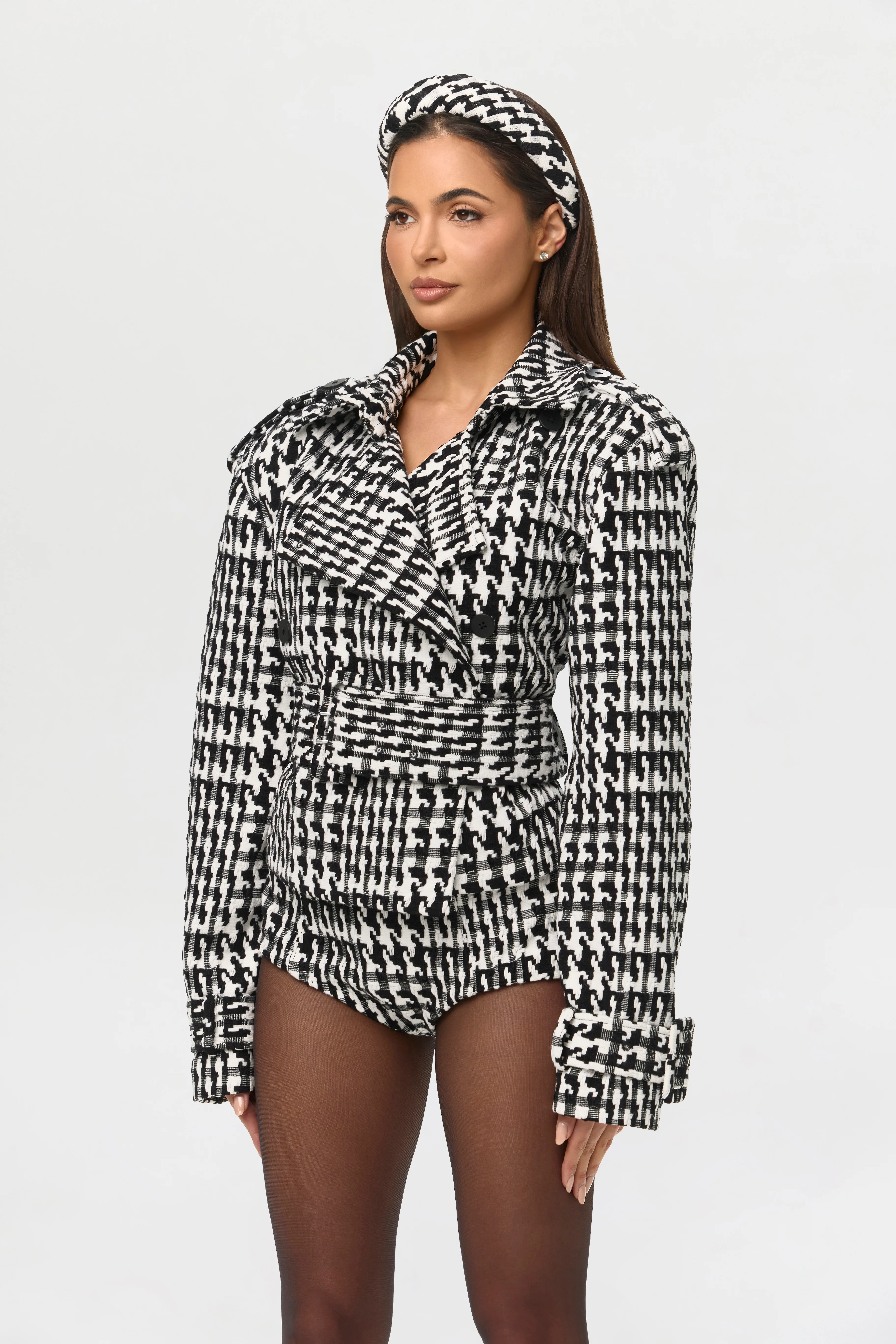 Jacquard Houndstooth Micro Shorts - Image 4