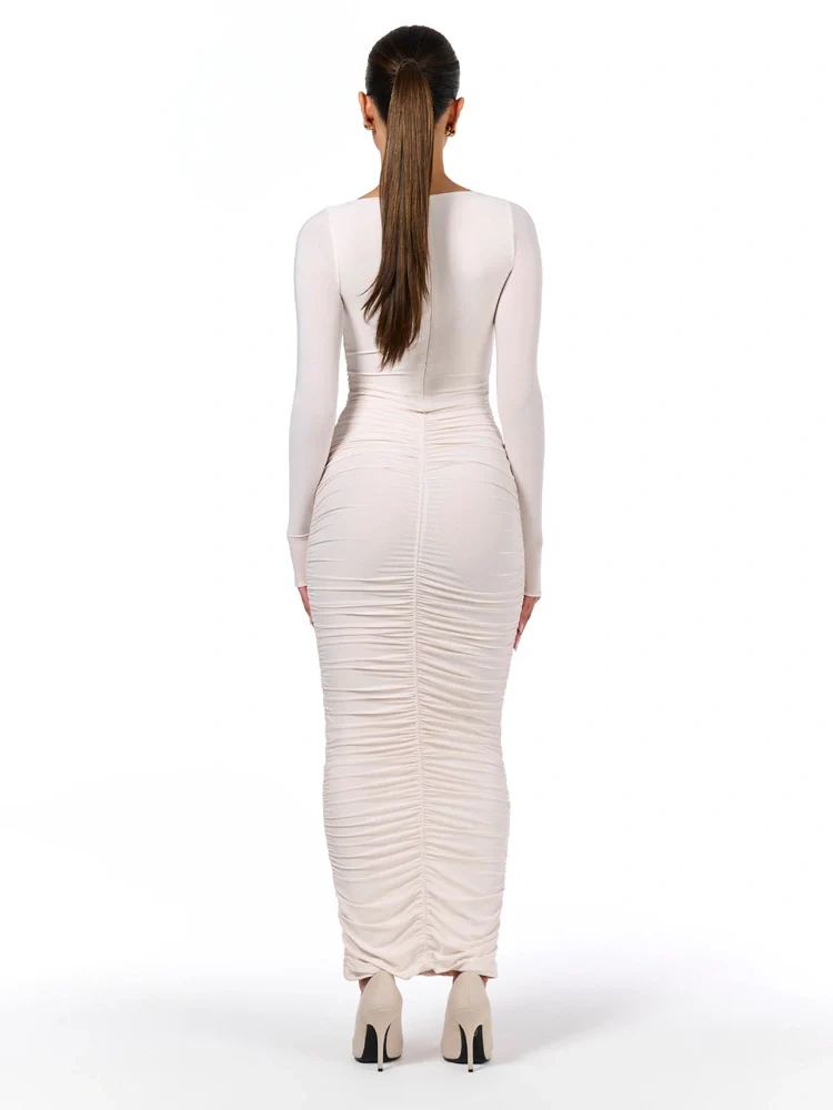 Hourglass Ruched Maxi Dress - Image 3