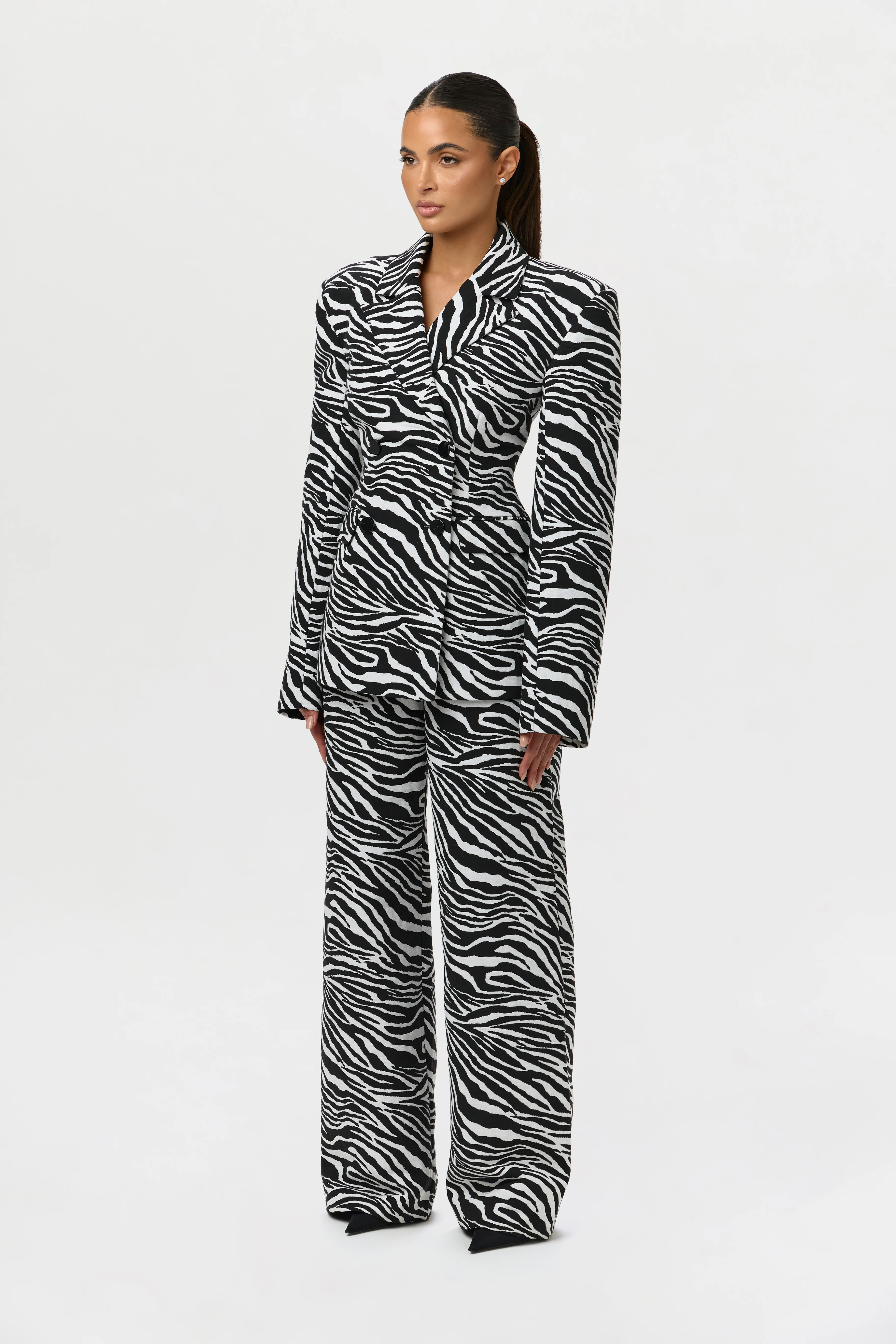 Suiting Zebra Jacquard Wide-Leg Pant - Image 3
