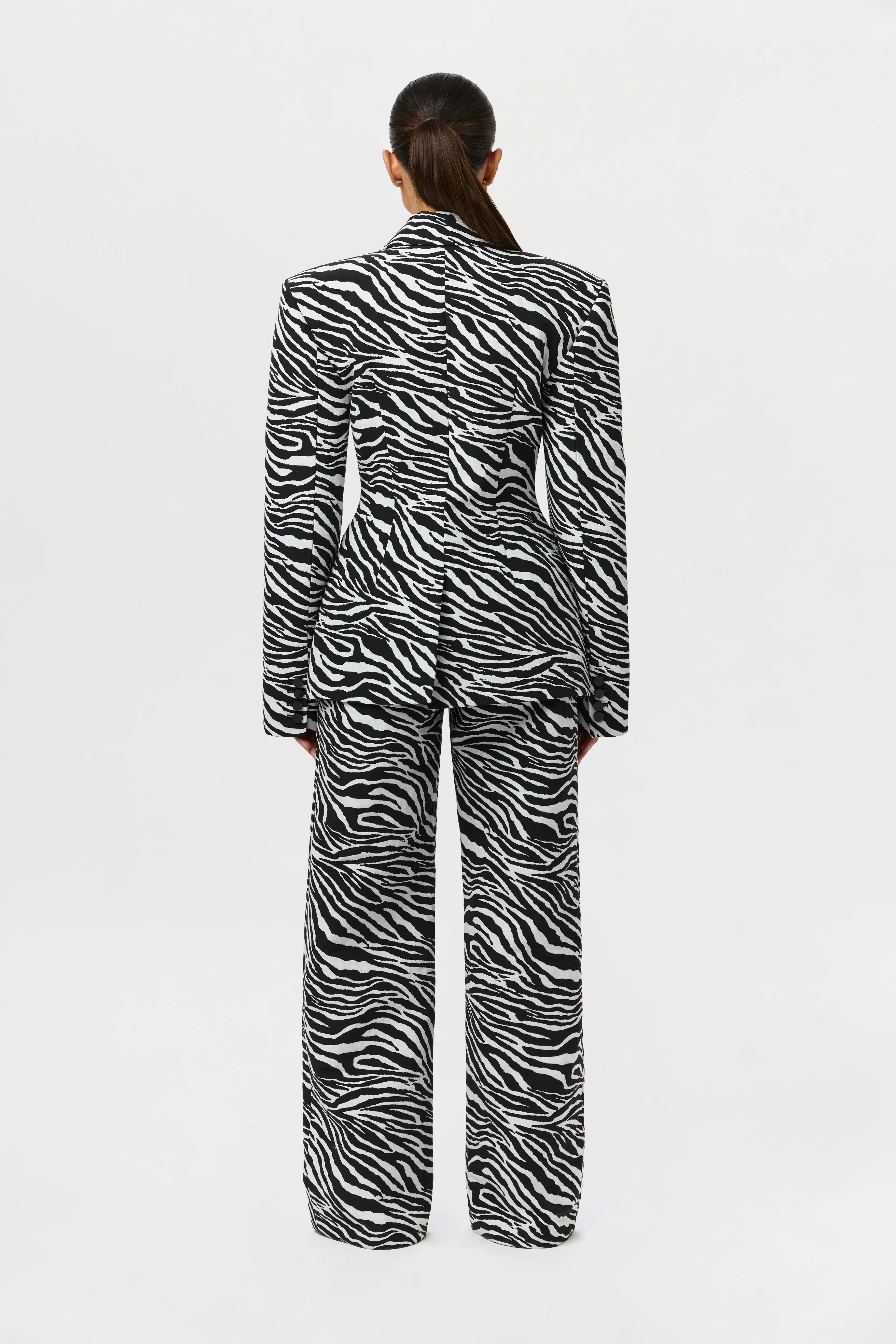 Suiting Zebra Jacquard Wide-Leg Pant - Image 4