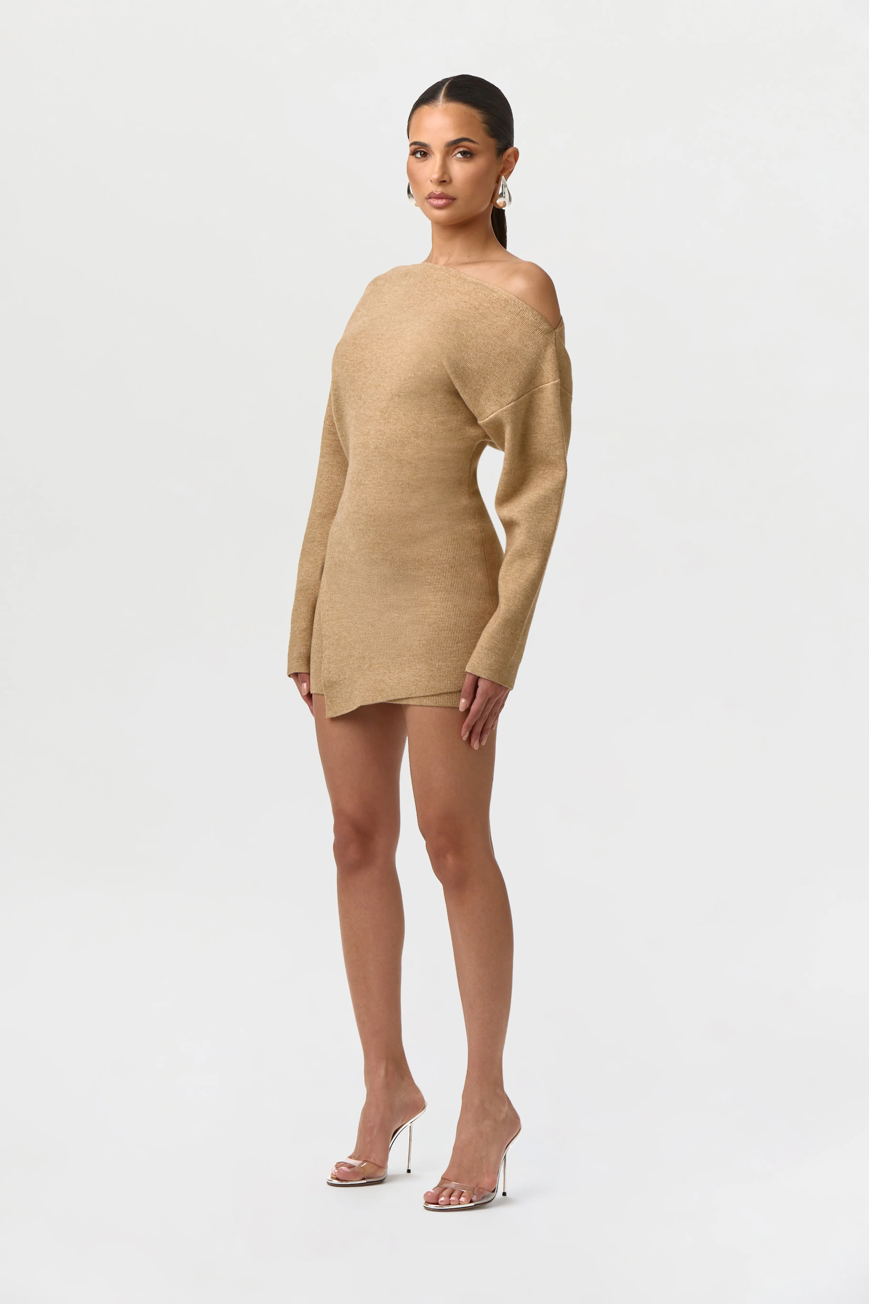 Knit Off-Shoulder Asymmetric Top - Image 3