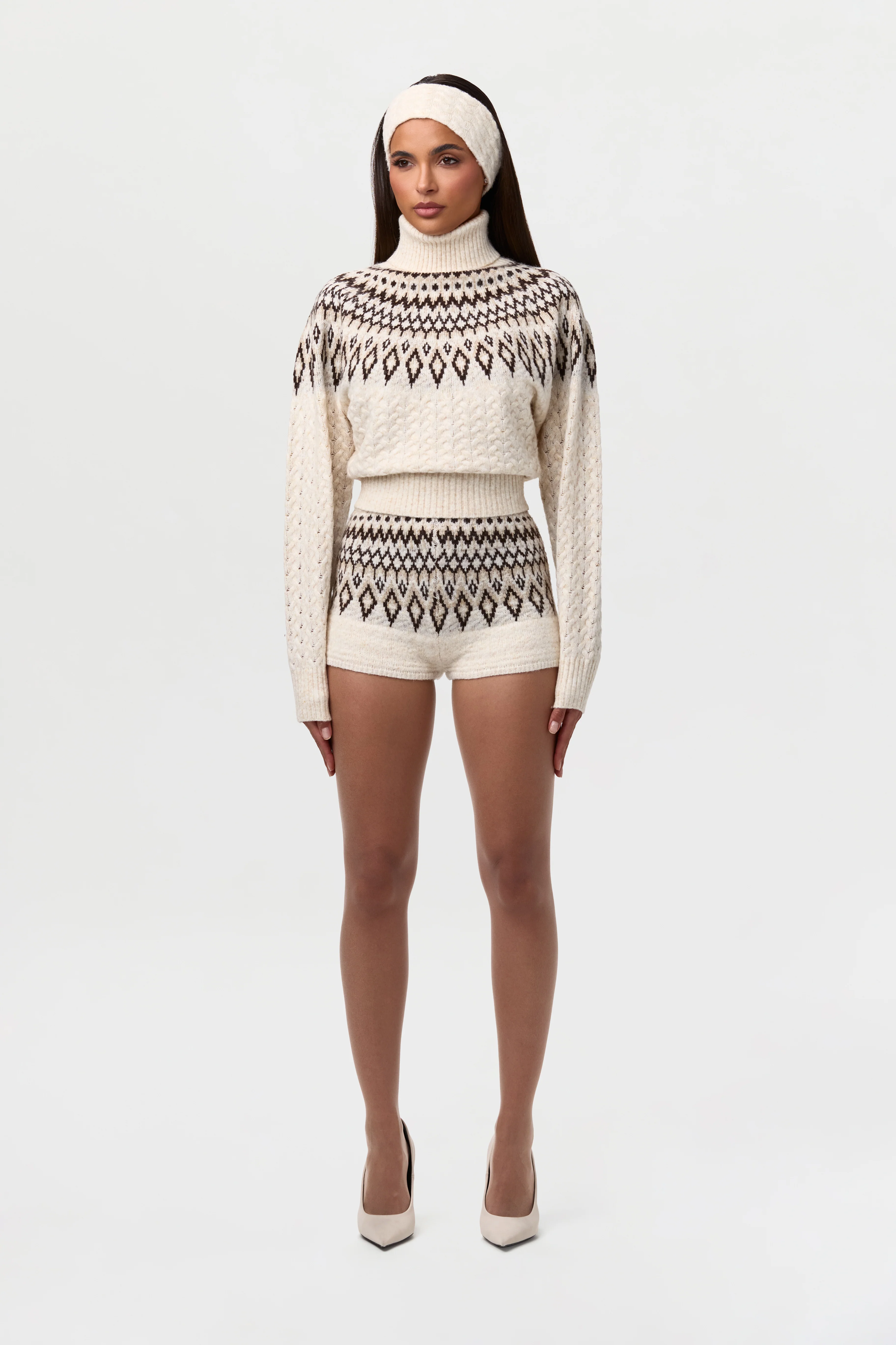 Knit Fair Isle Hot Pants - Image 4