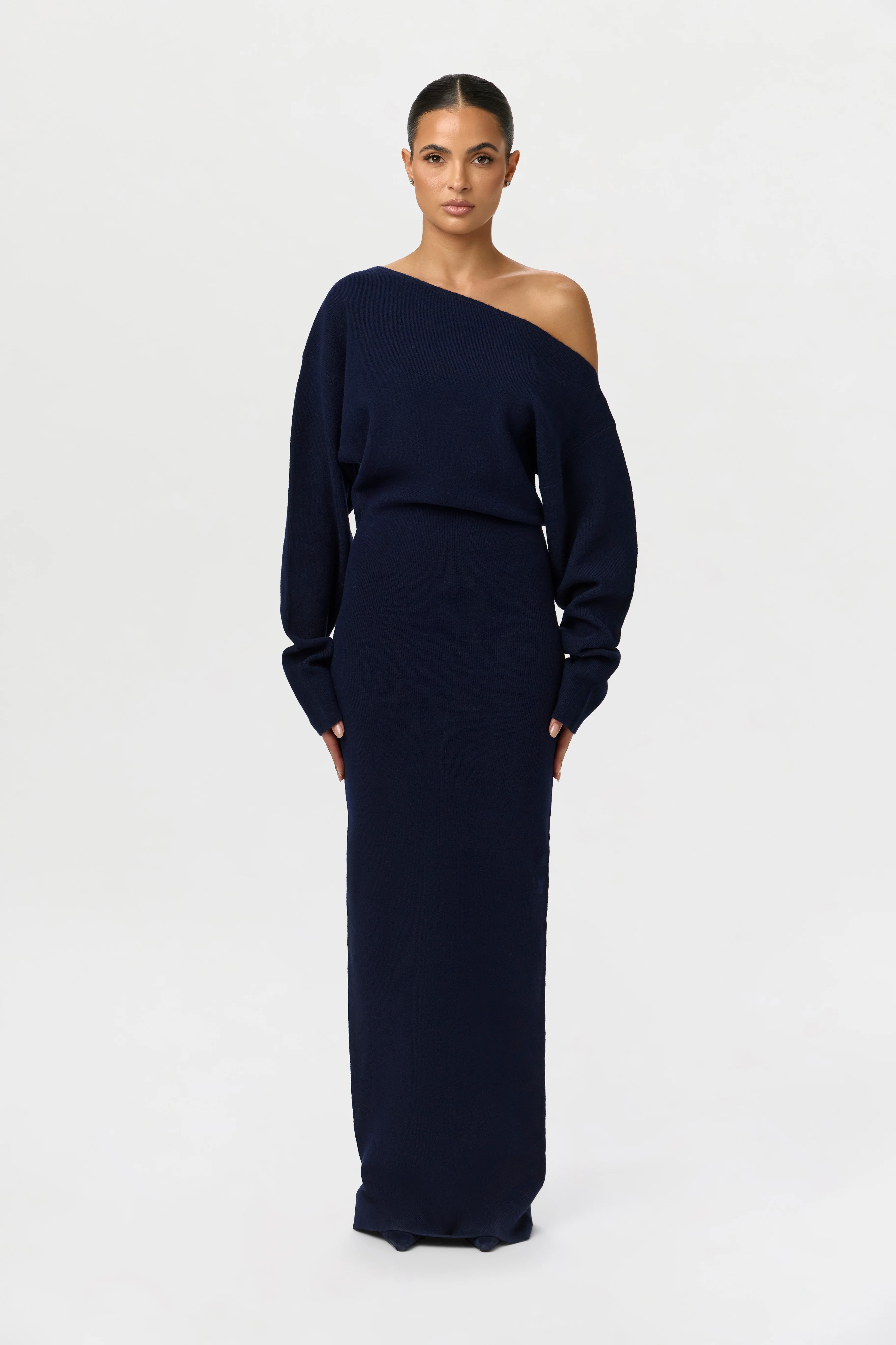 Knit Off-Shoulder Sweater Maxi Dress - Image 10