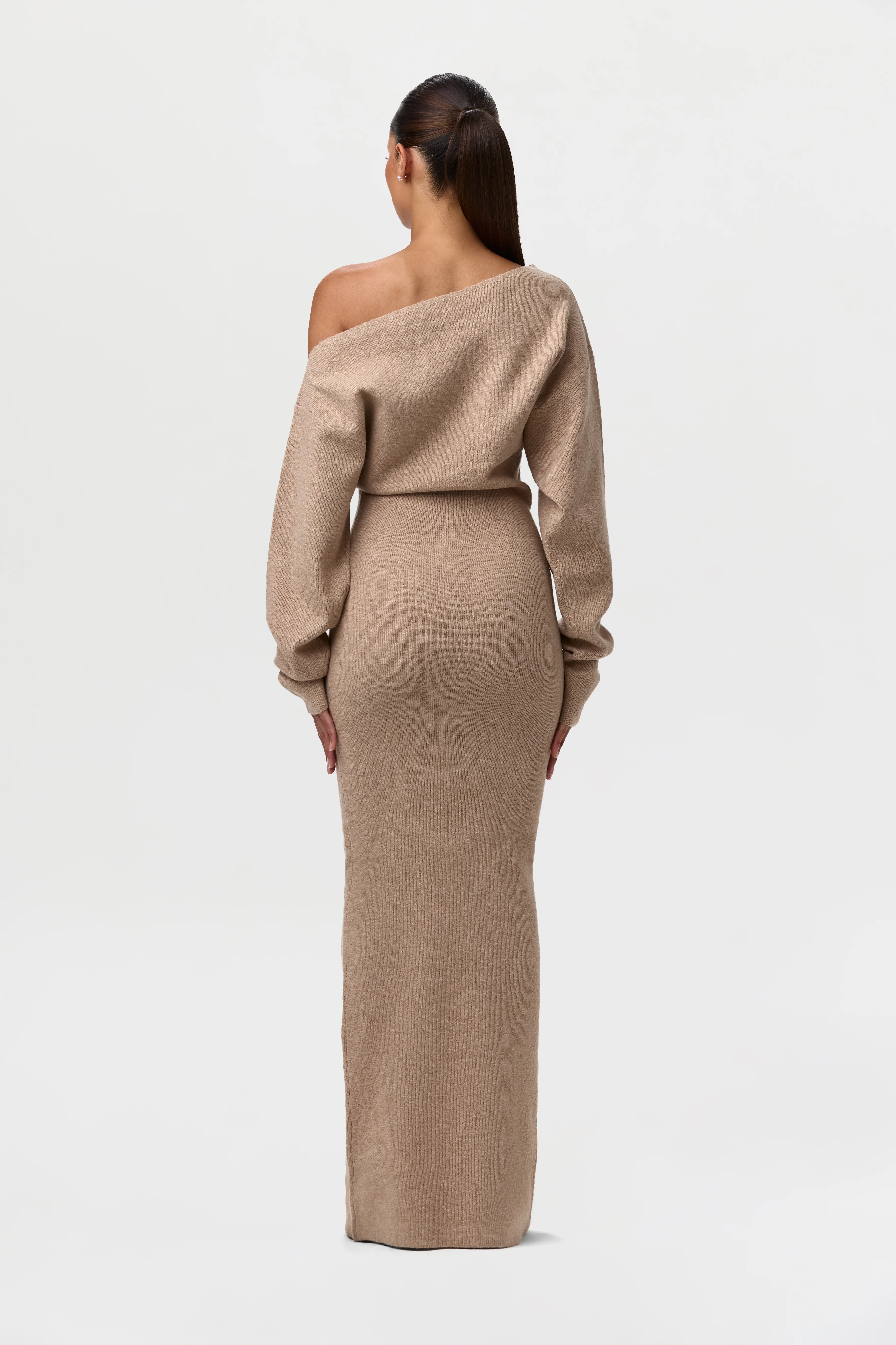 Knit Off-Shoulder Sweater Maxi Dress - Image 18