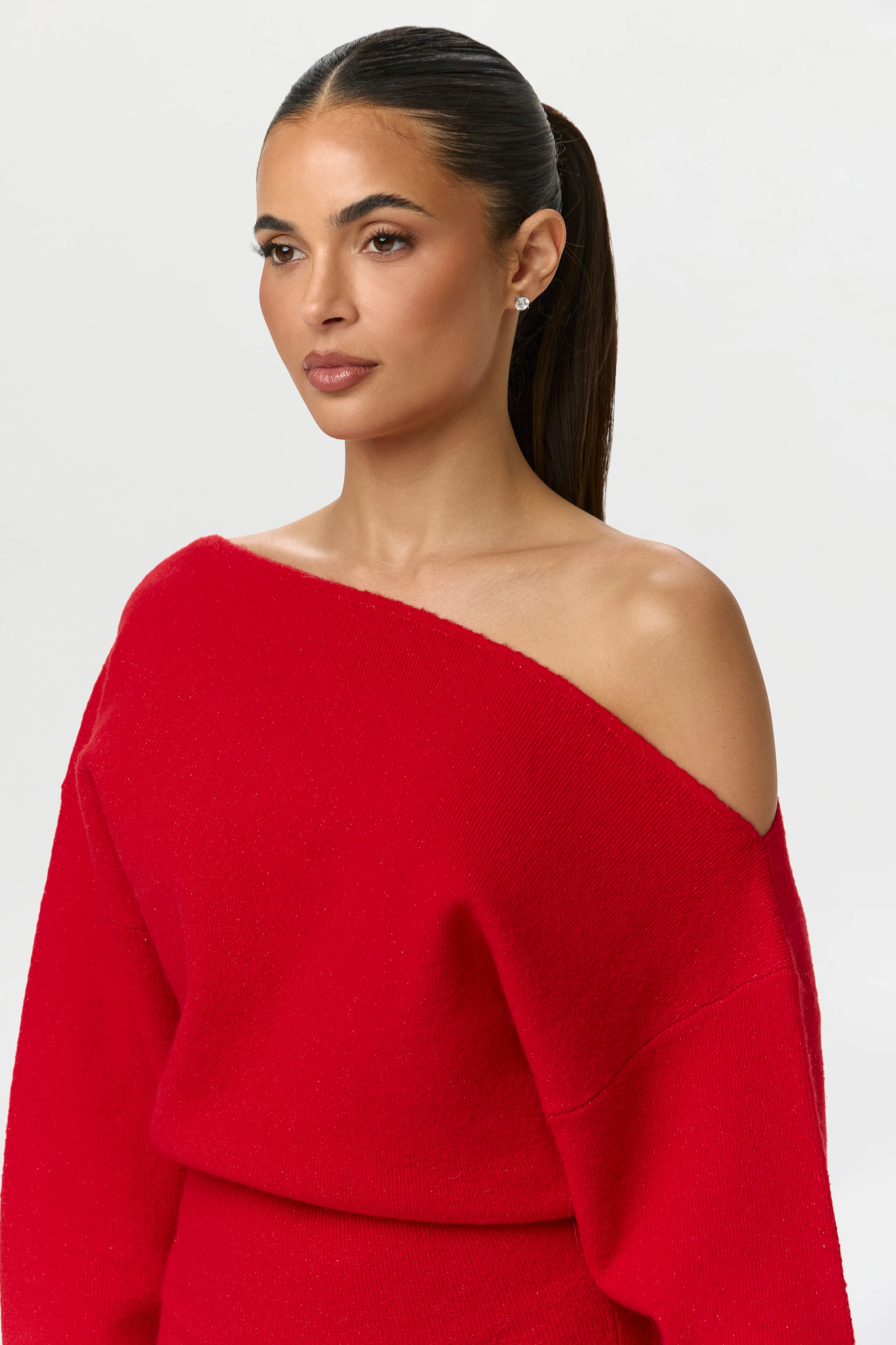 Knit Off-Shoulder Sweater Maxi Dress - Image 6
