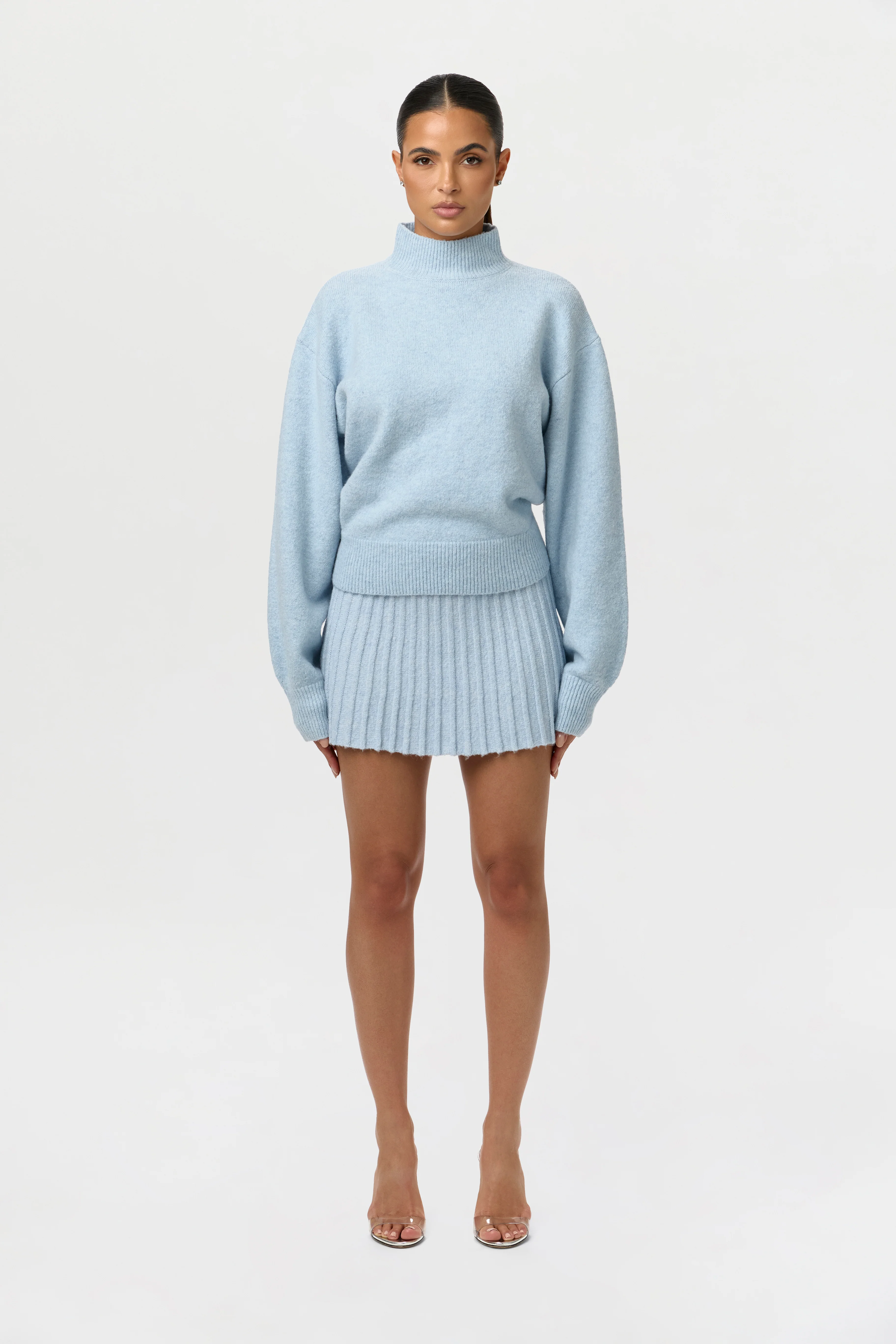 Pleated Knit Sweater Mini Skirt - Image 6
