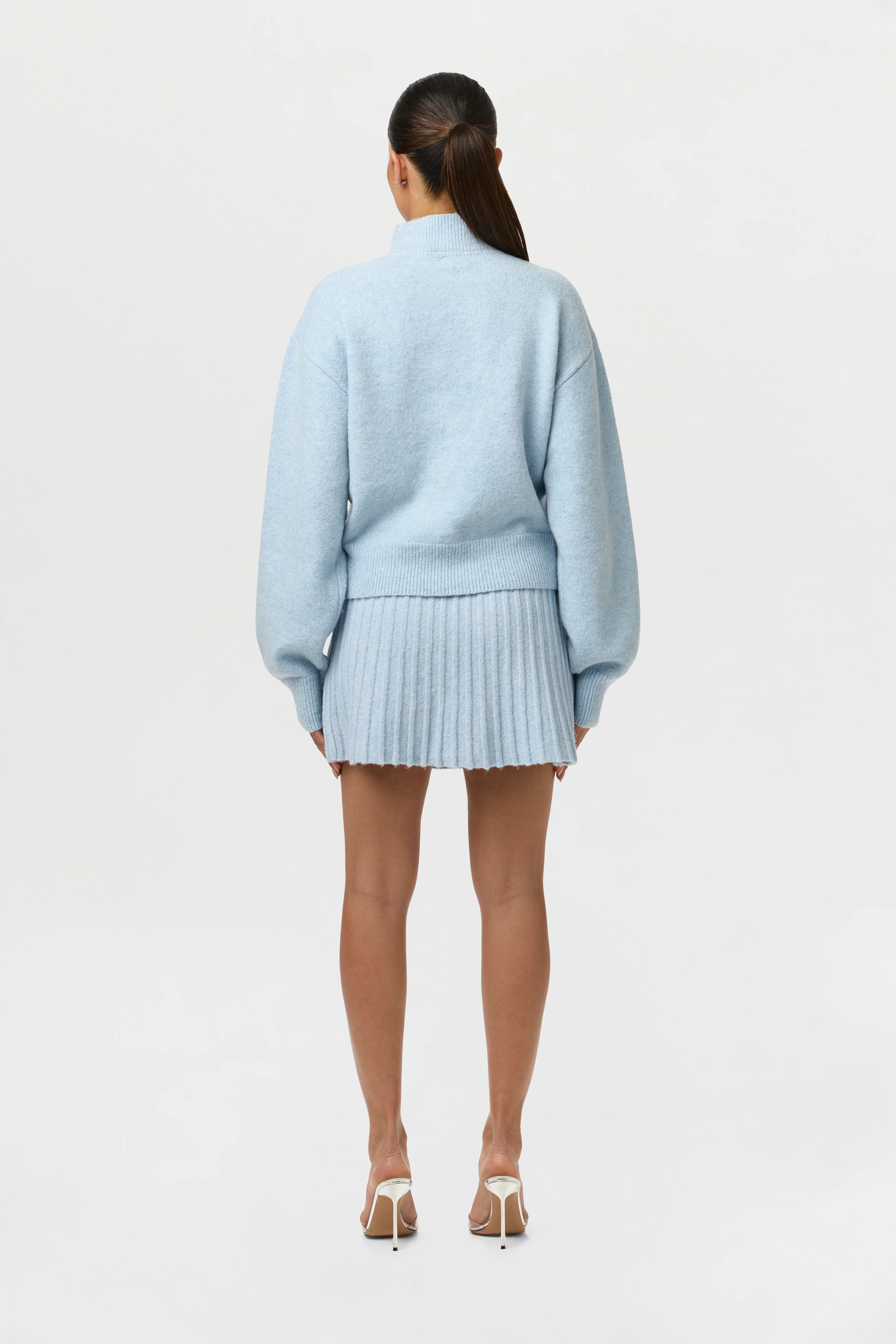 Pleated Knit Sweater Mini Skirt - Image 7