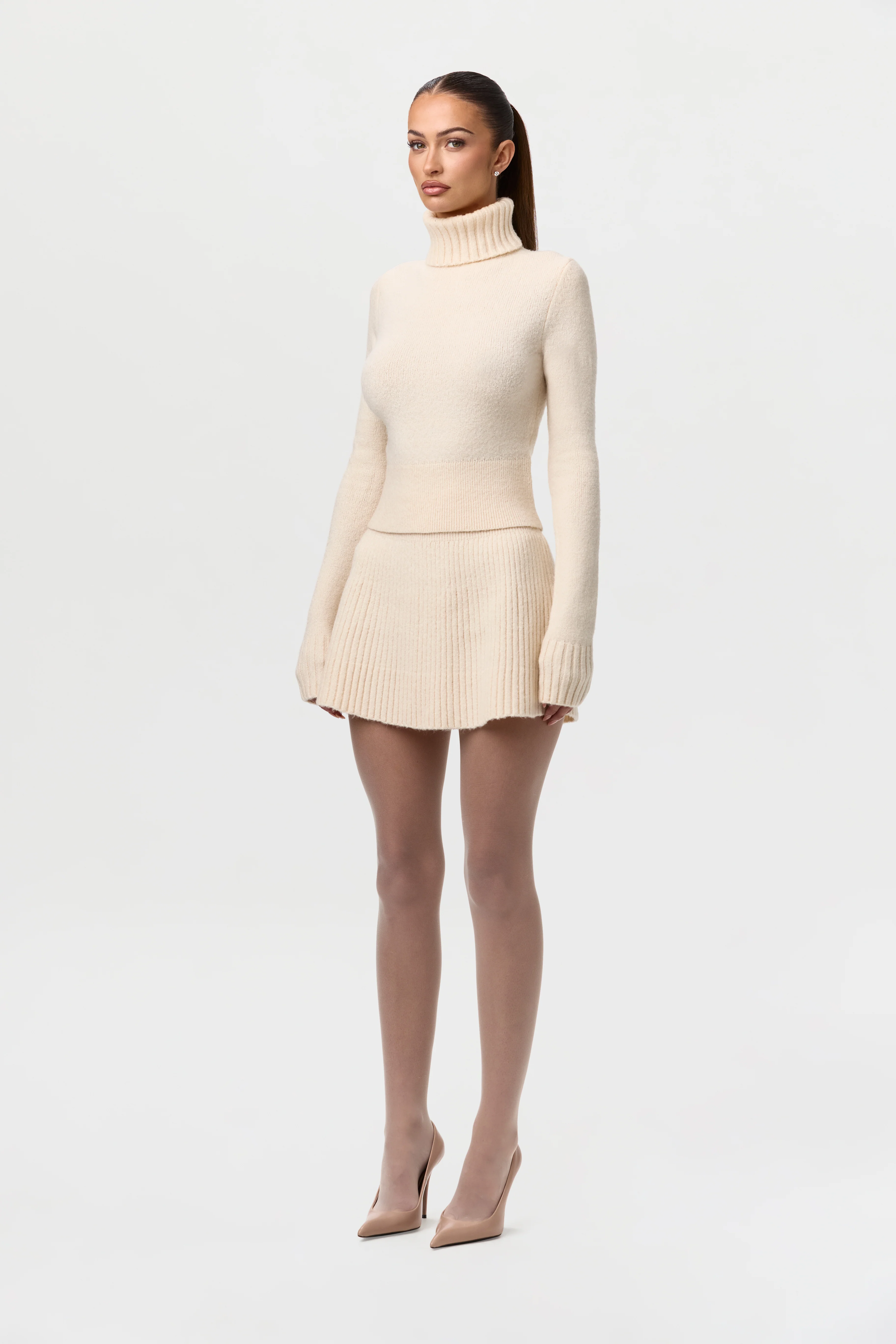 Knit Ribbed Turtleneck Sweater - Image 2