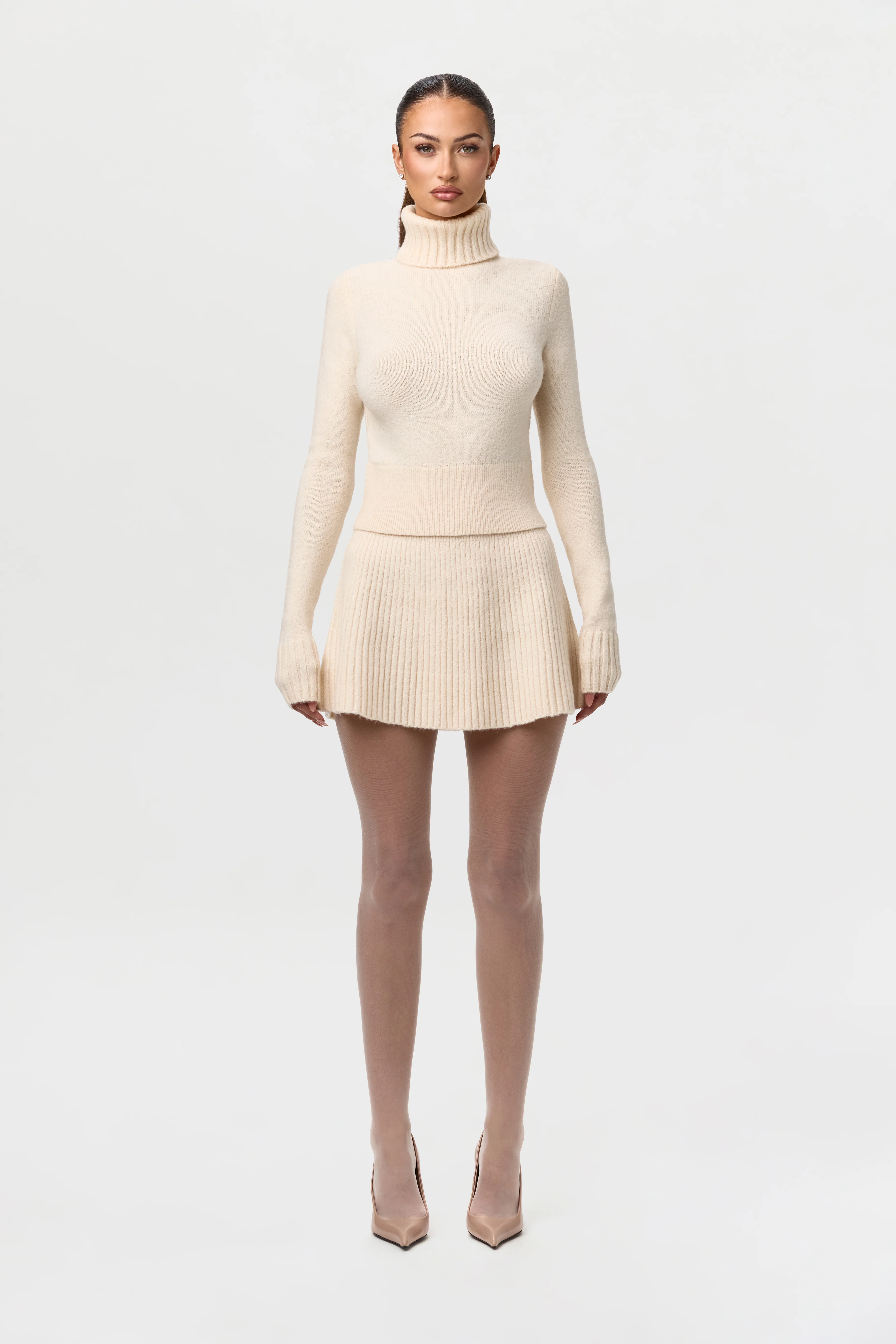 Knit Ribbed Turtleneck Sweater - Image 4