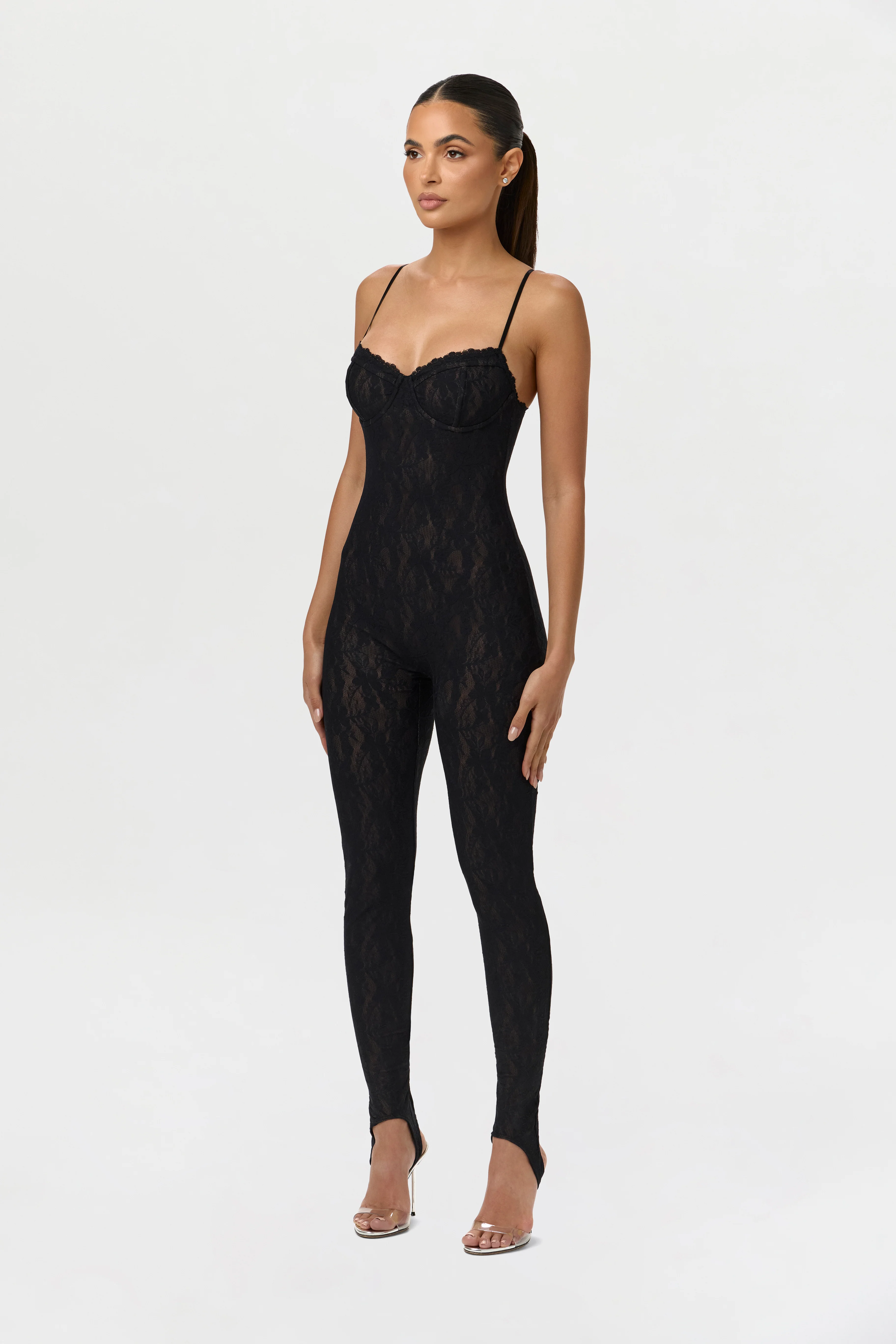 Stretch Lace Stirrup Jumpsuit - Image 3