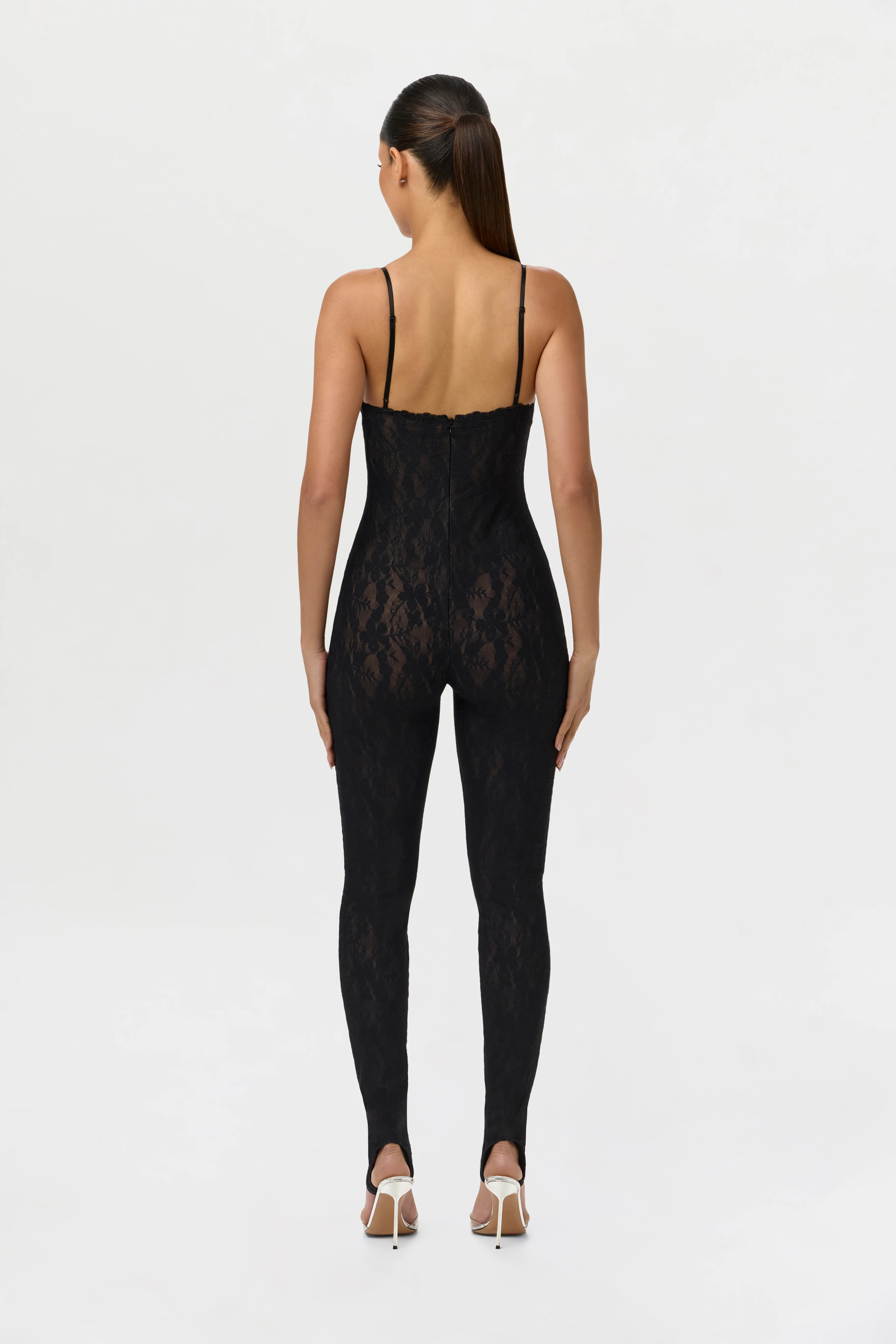 Stretch Lace Stirrup Jumpsuit - Image 4