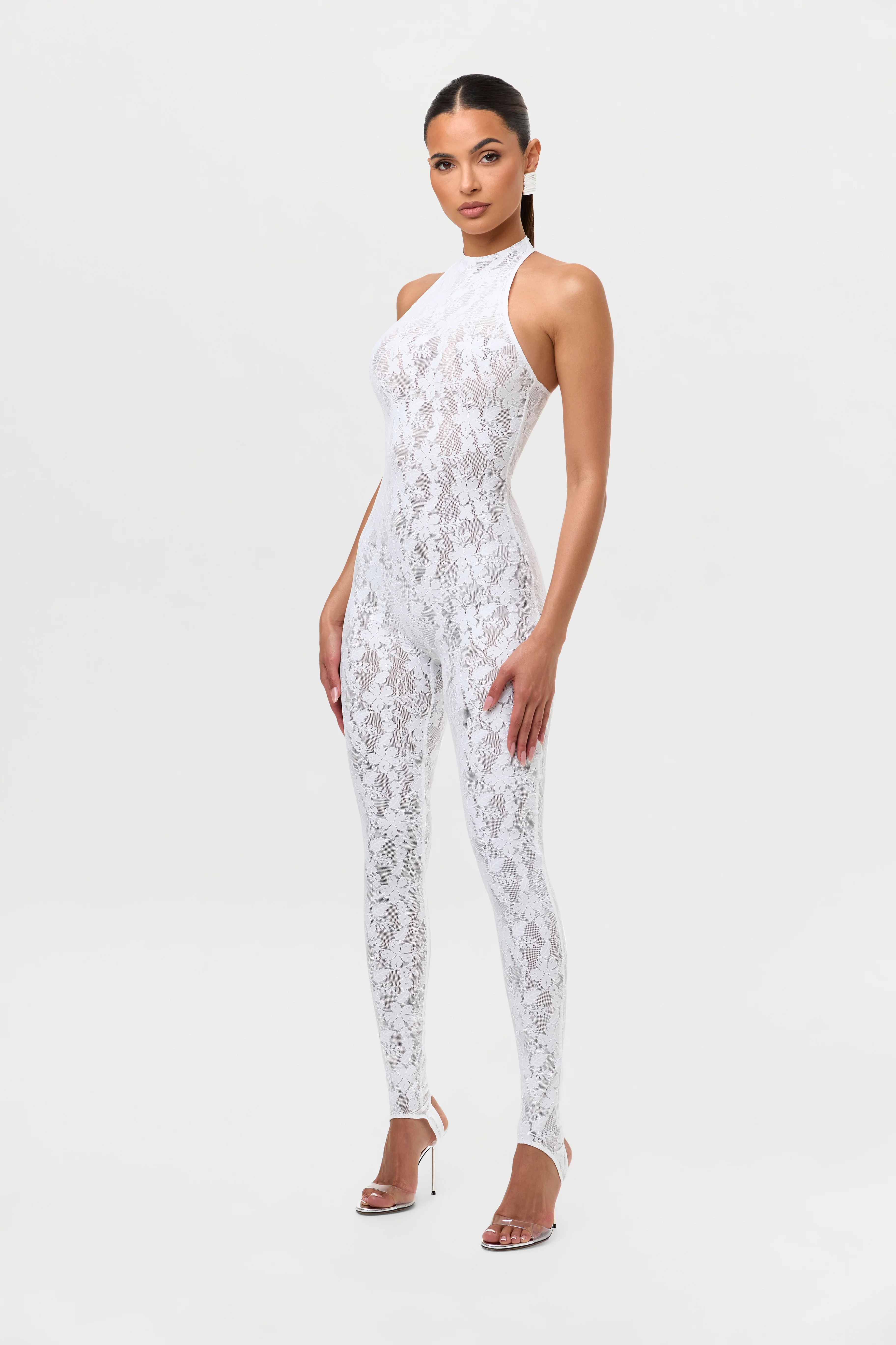 Stretch Lace Racer Stirrup Jumpsuit - Image 5