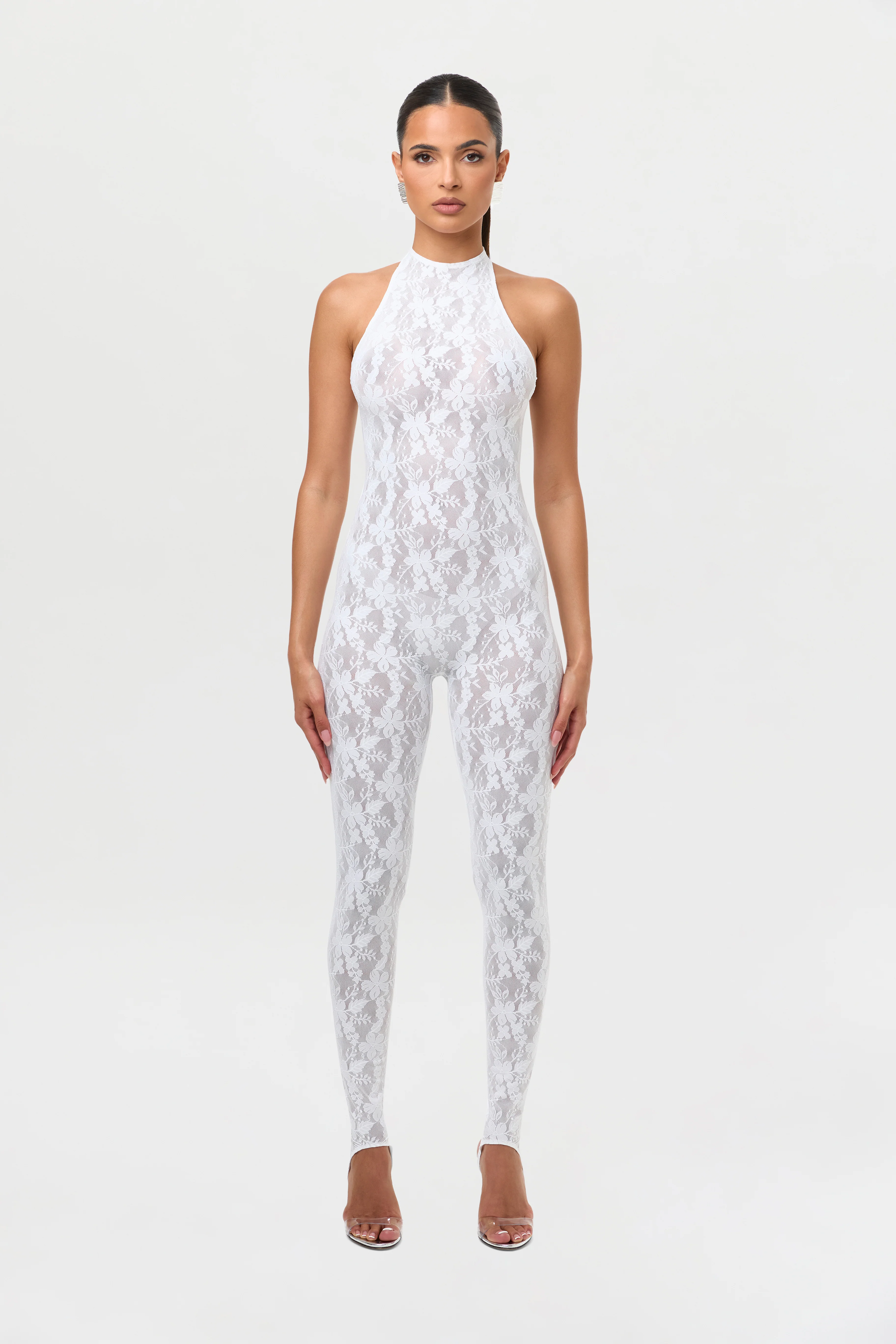 Stretch Lace Racer Stirrup Jumpsuit - Image 6