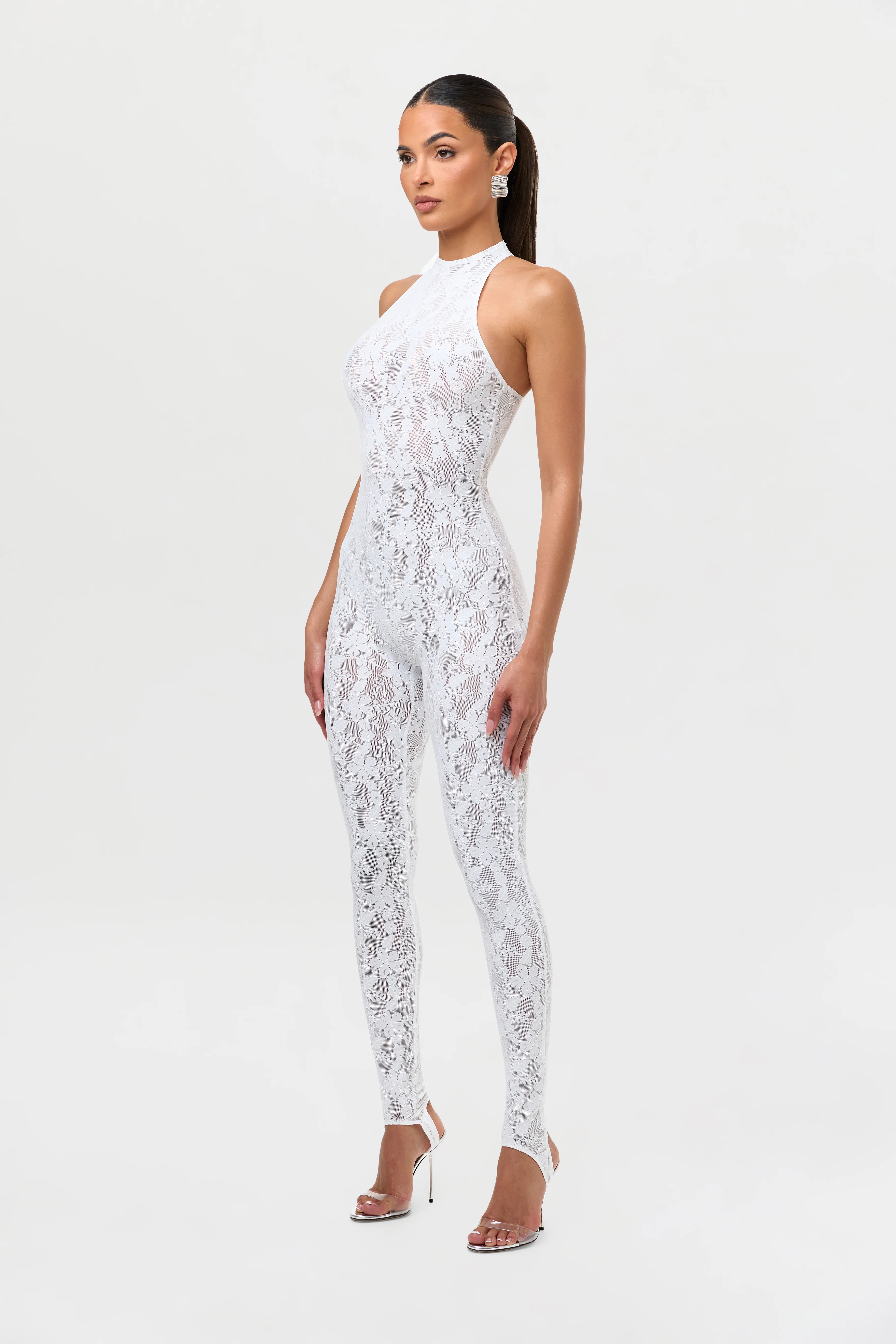 Stretch Lace Racer Stirrup Jumpsuit - Image 7