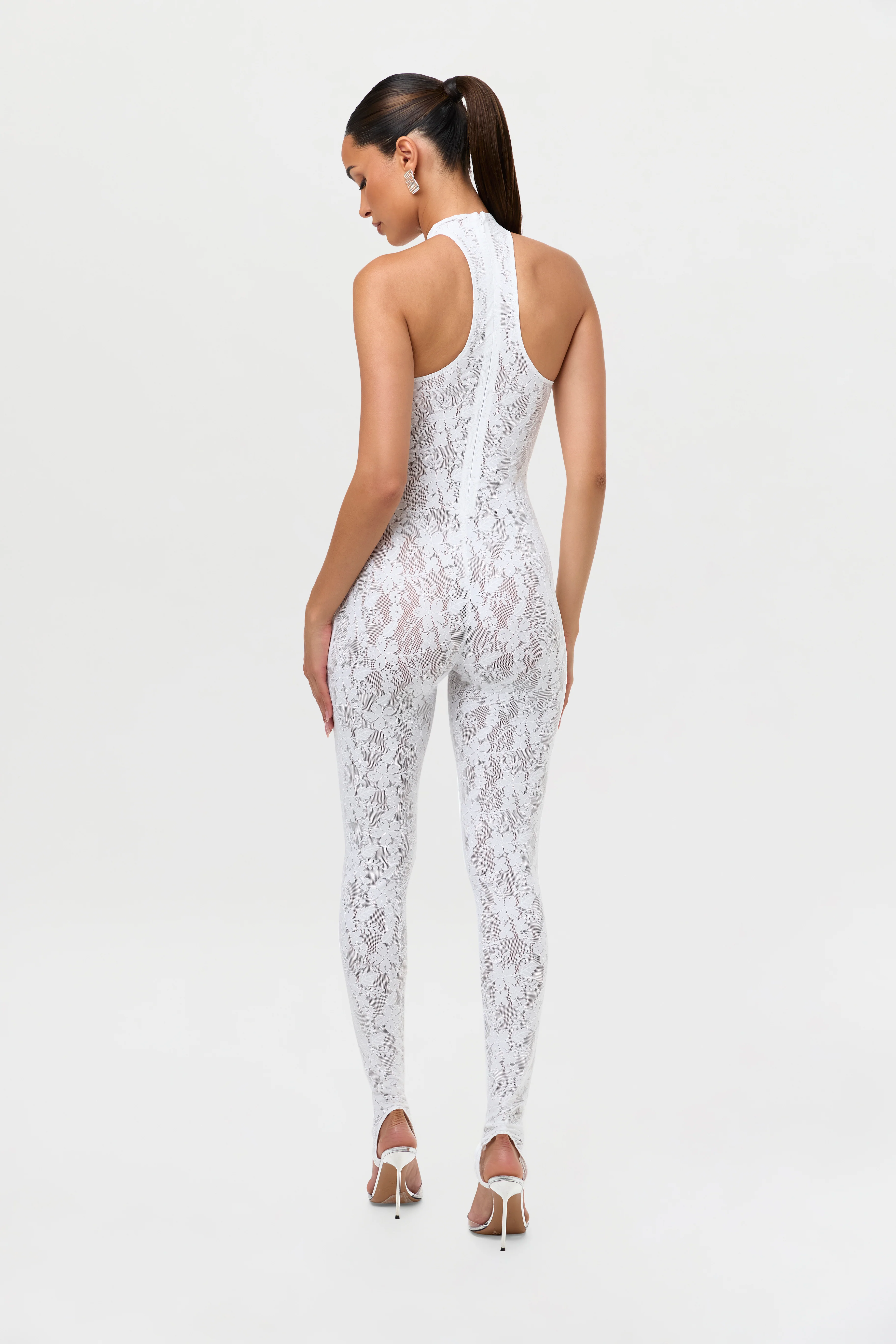 Stretch Lace Racer Stirrup Jumpsuit - Image 8