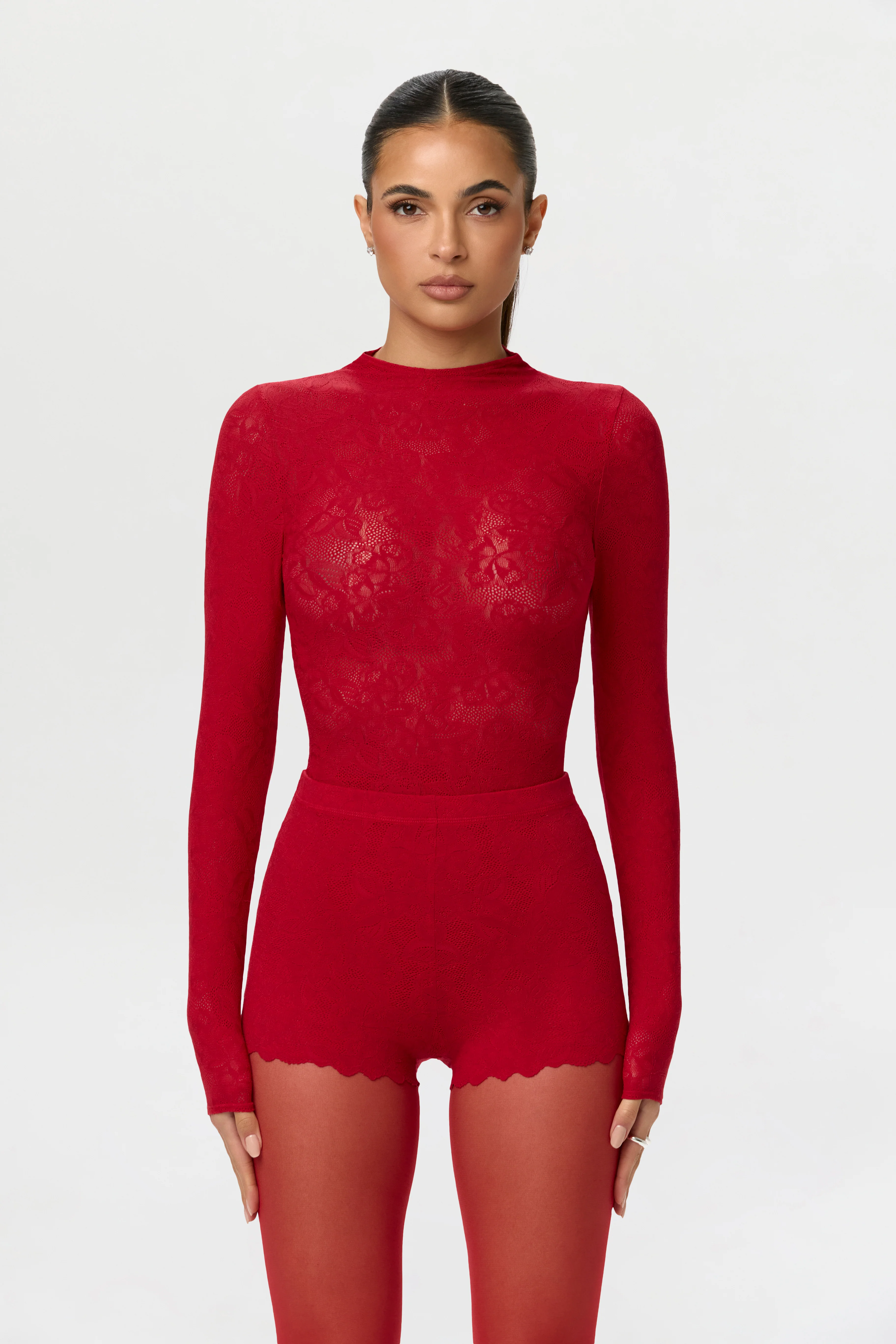 Stretch Lace Scallop Shorts - Image 2