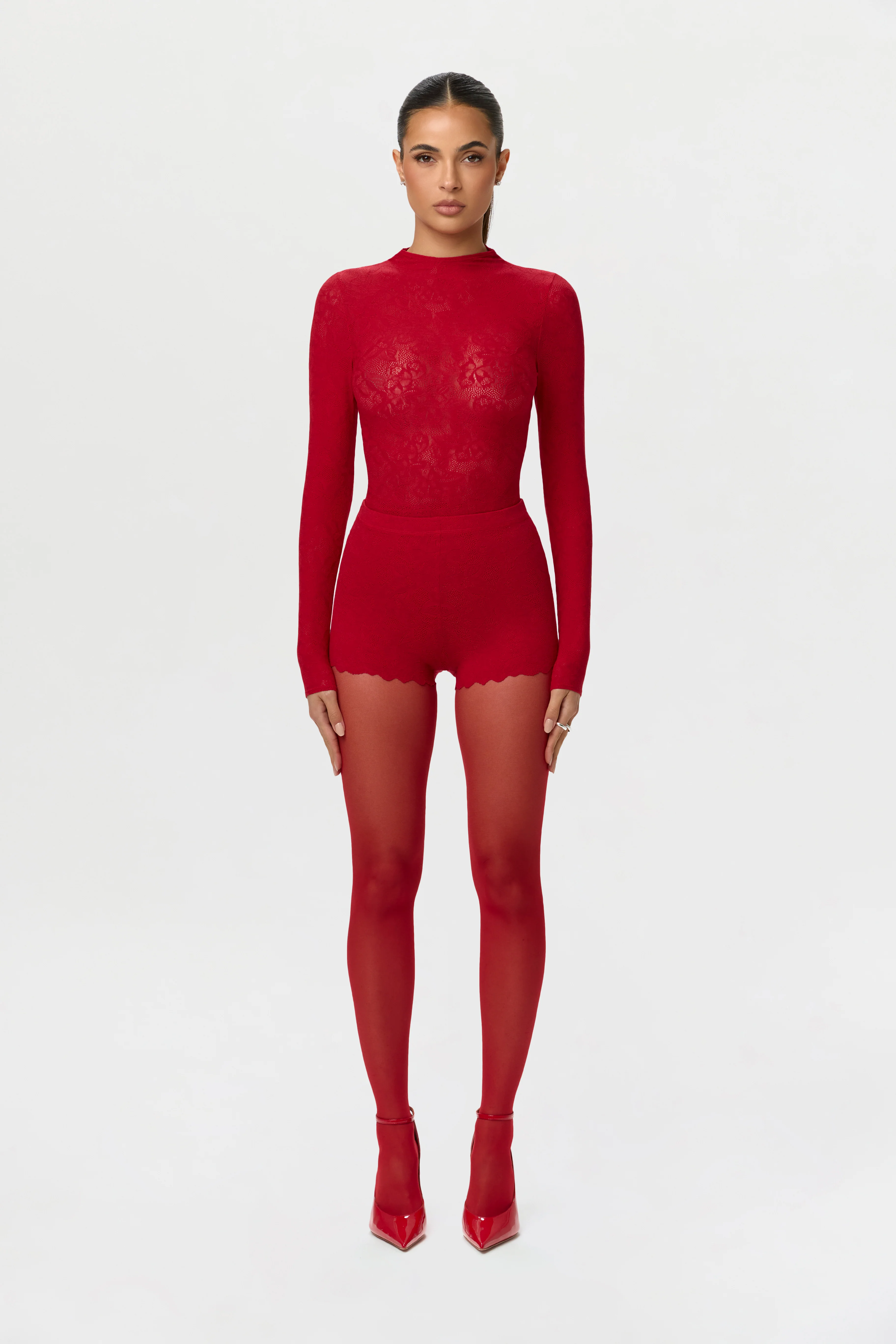 Stretch Lace Scallop Shorts - Image 3