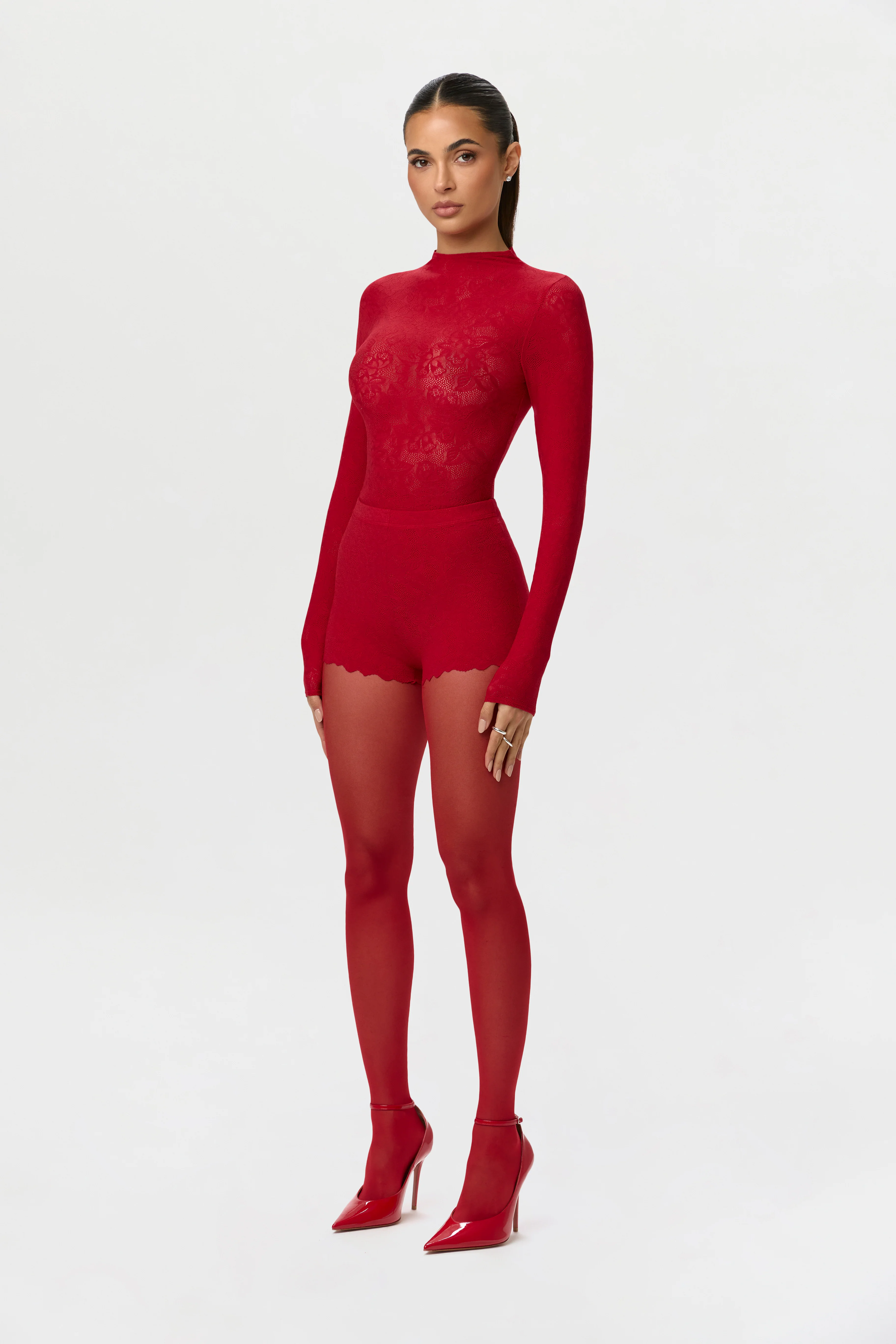 Stretch Lace Scallop Shorts - Image 4