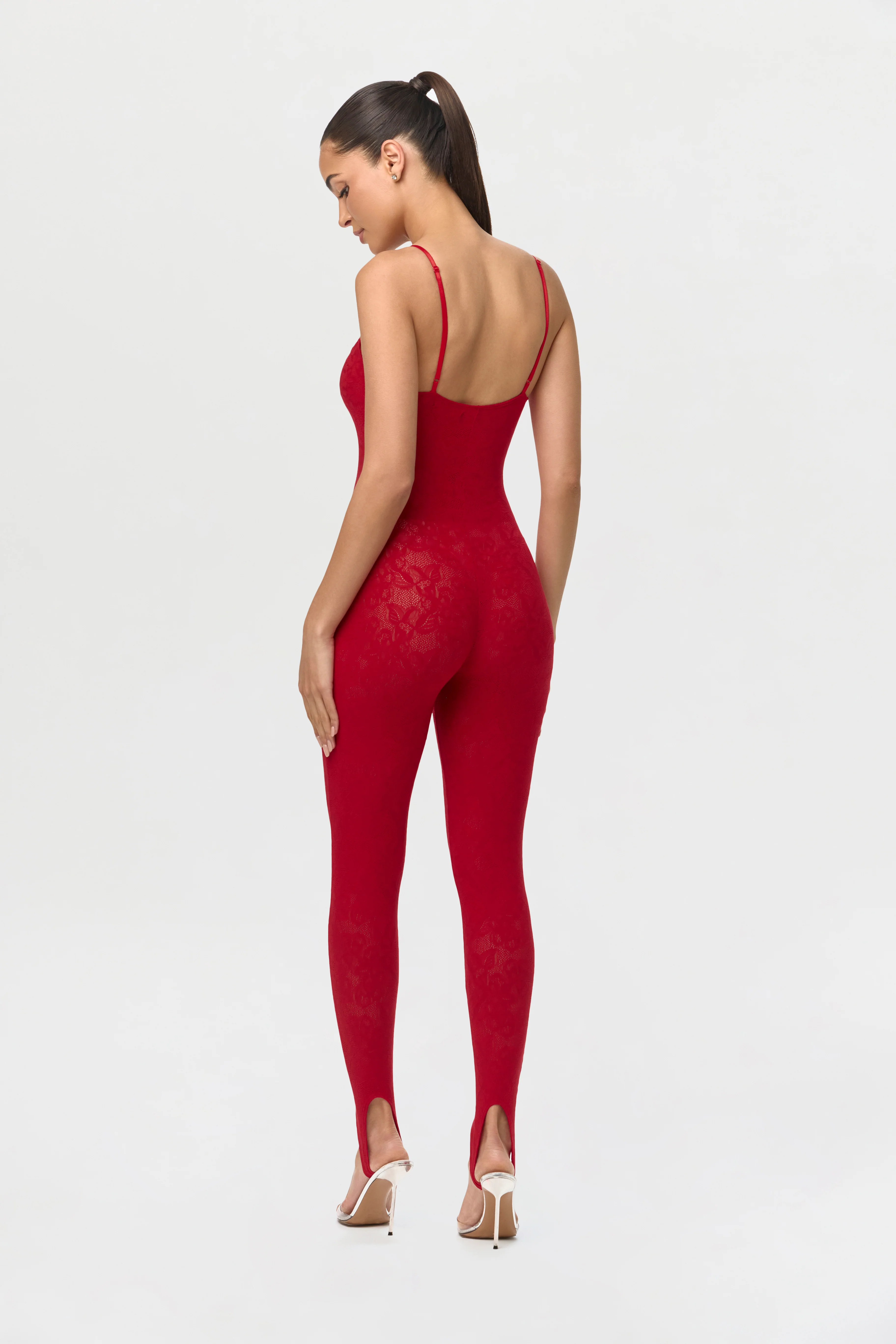 Stretch Lace Tank Stirrup Jumpsuit - Image 6