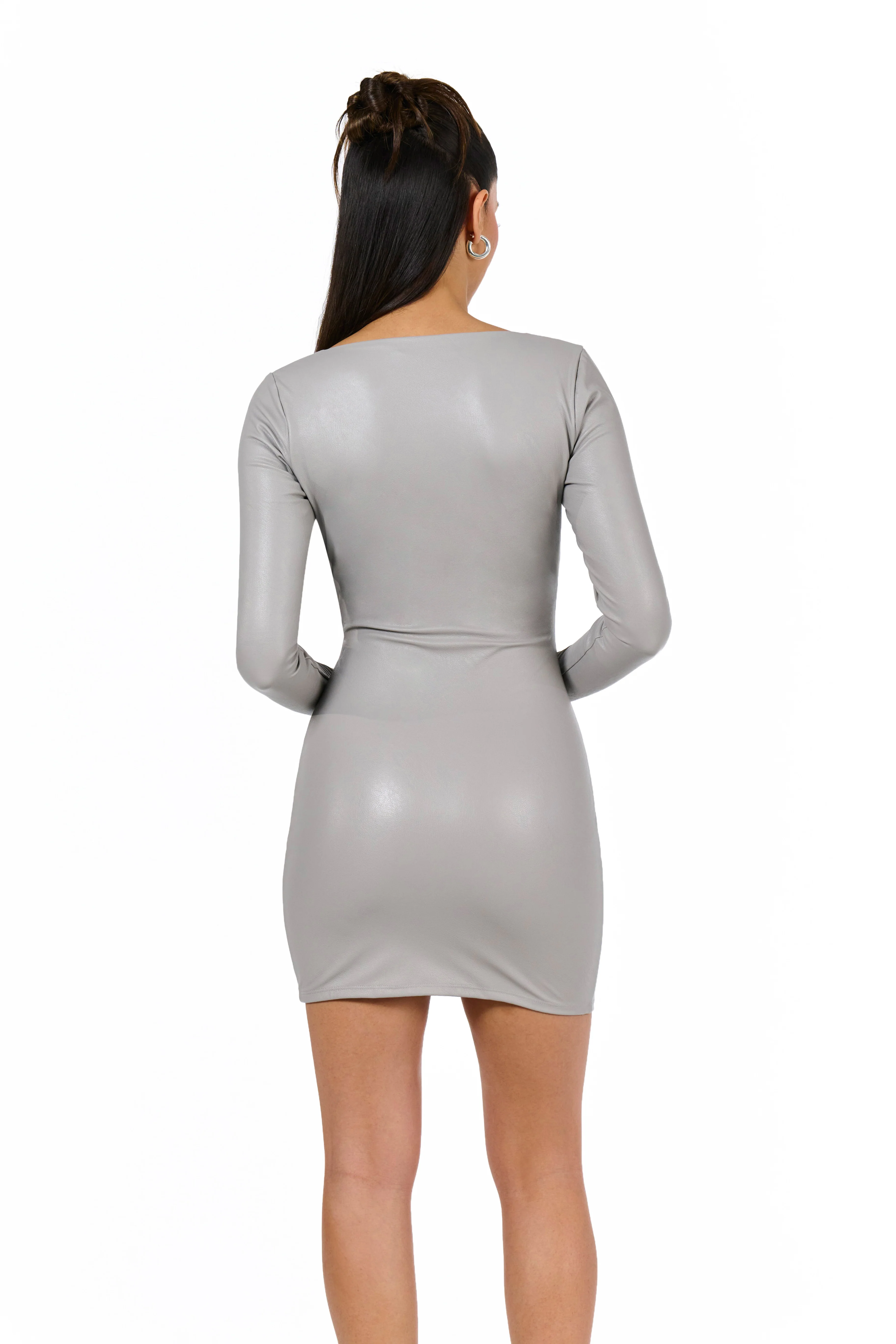 LEATHER ENERGY MINI DRESS - Image 3
