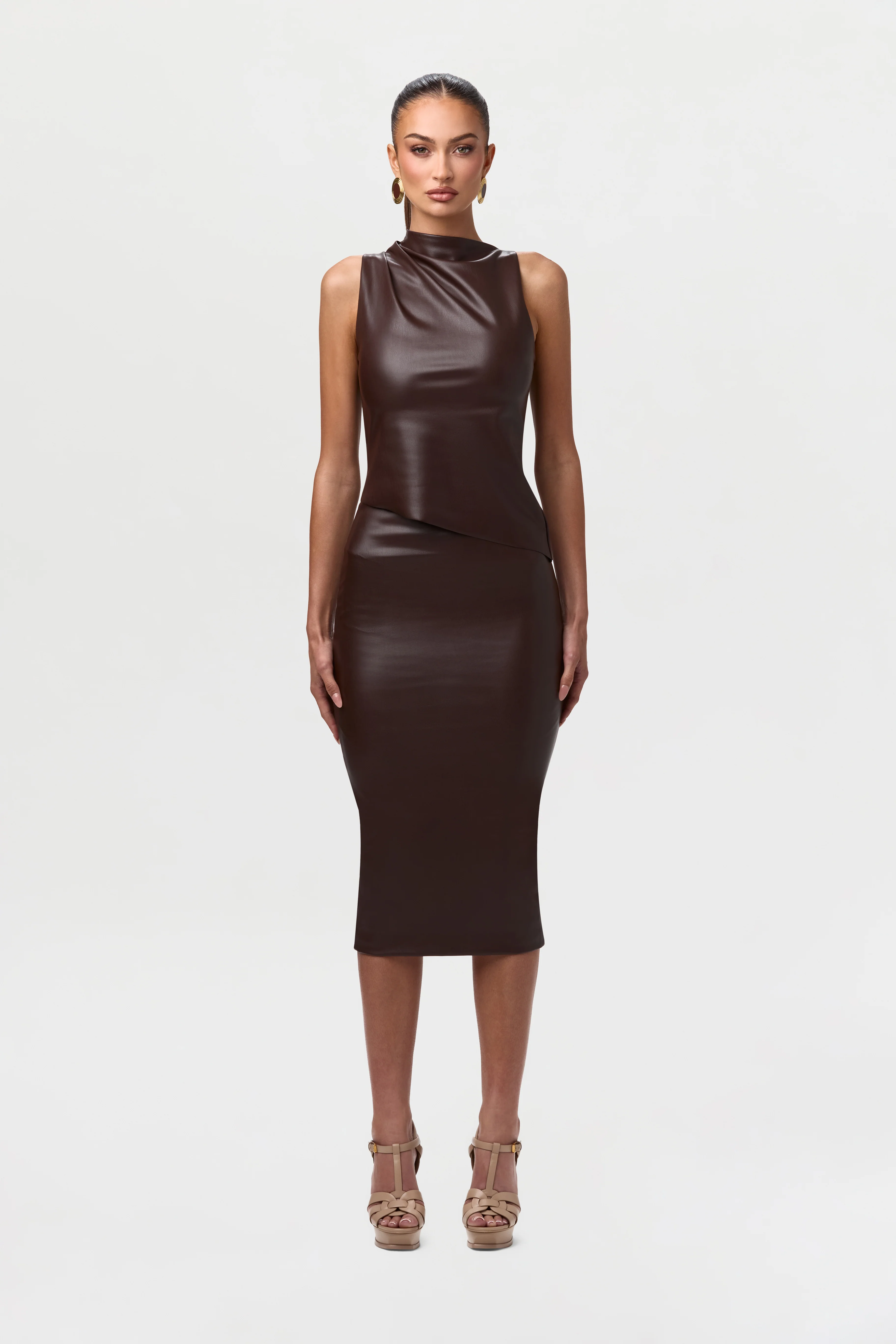 Vegan Leather Sleeveless Top - Image 3