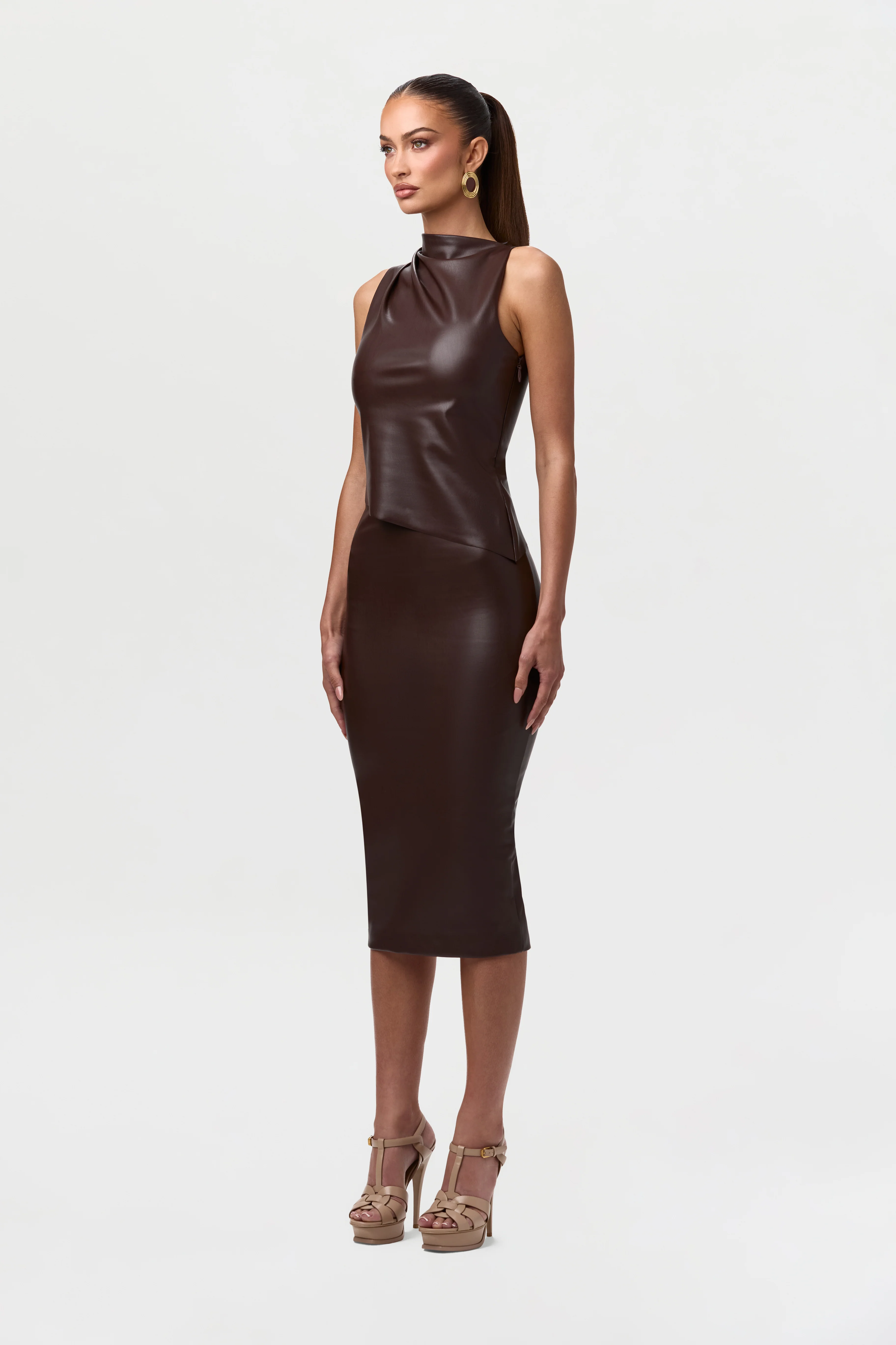 Vegan Leather Sleeveless Top - Image 4