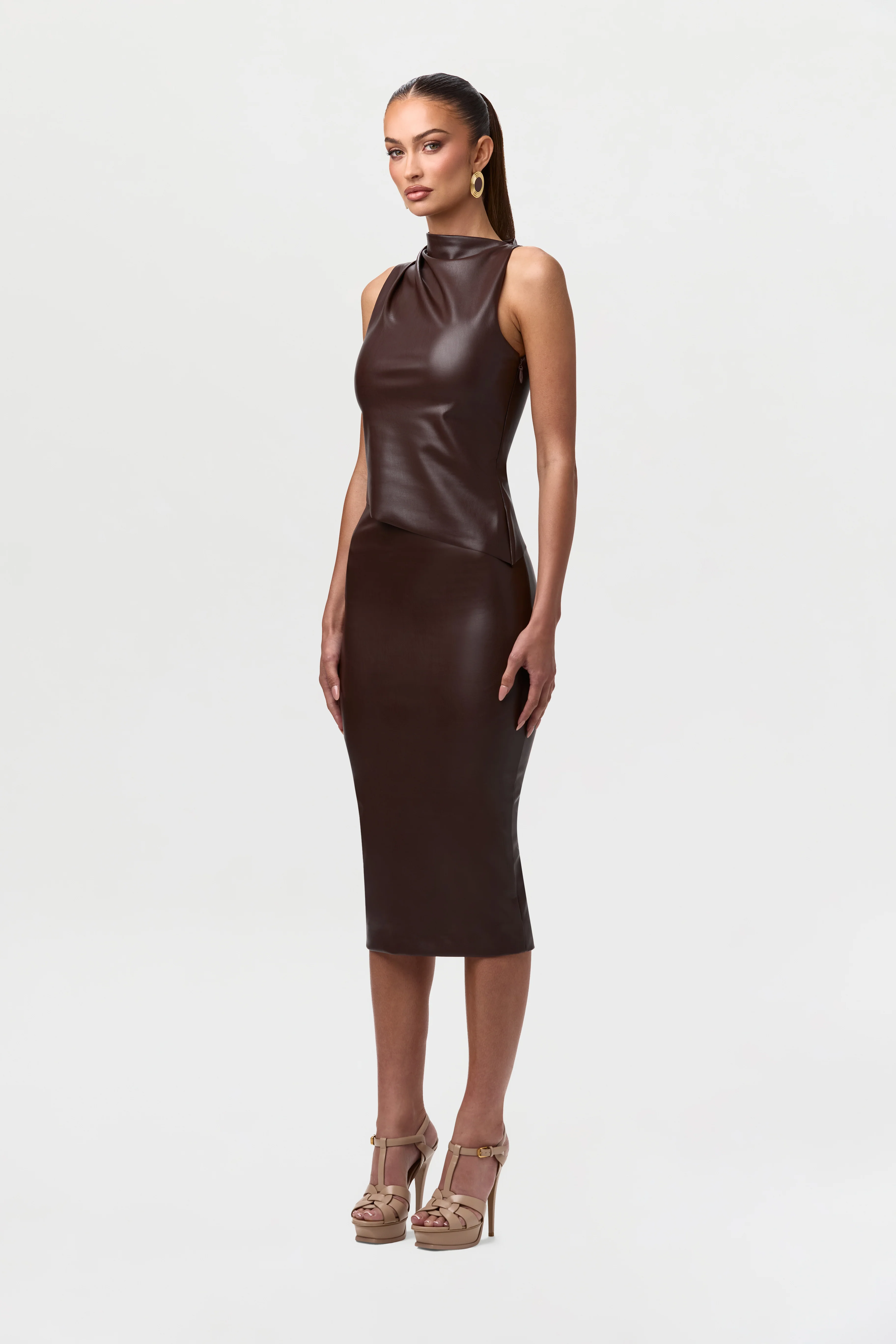 Vegan Leather Sleeveless Top - Image 5