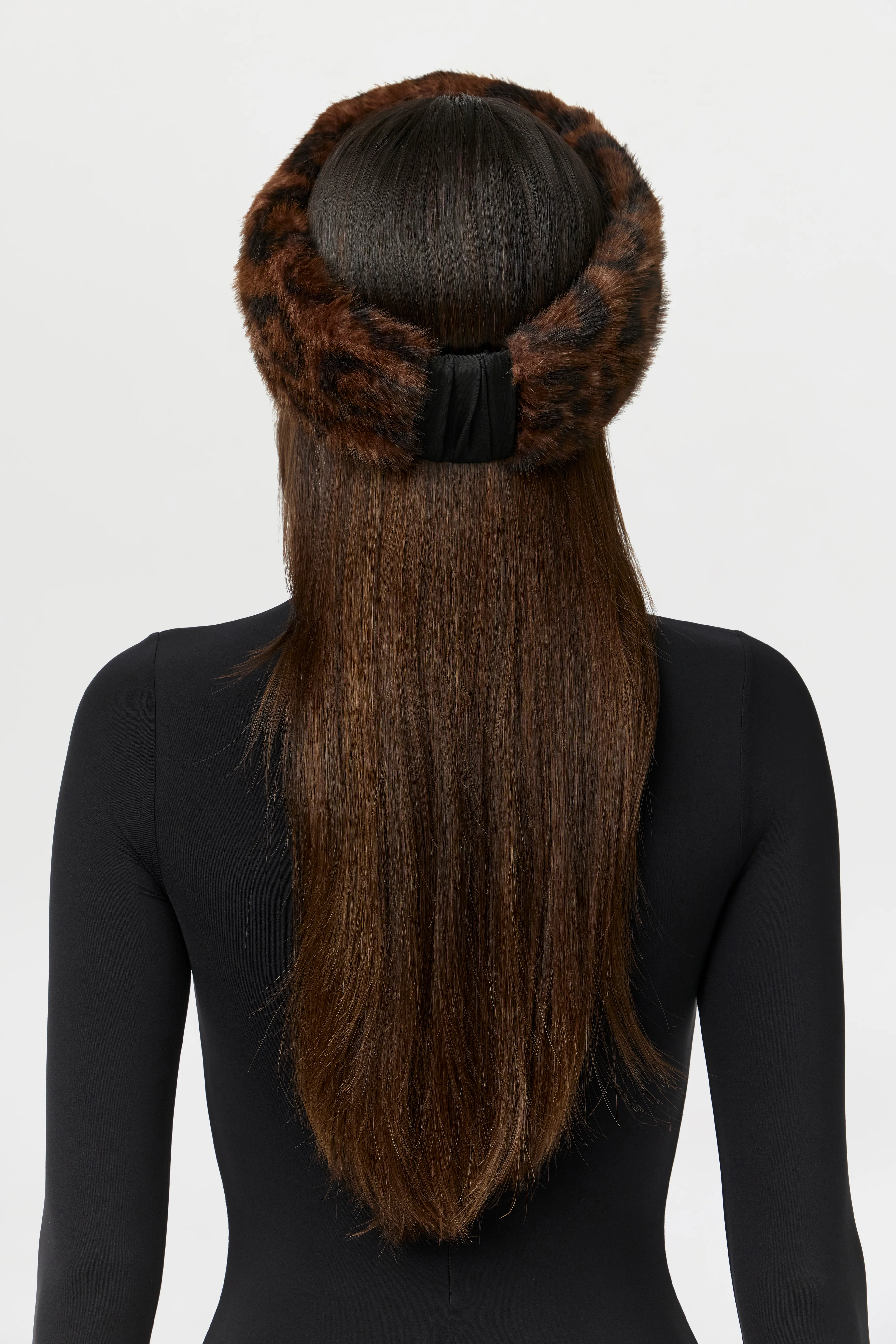 Leopard Faux Fur Plush Headband - Image 4