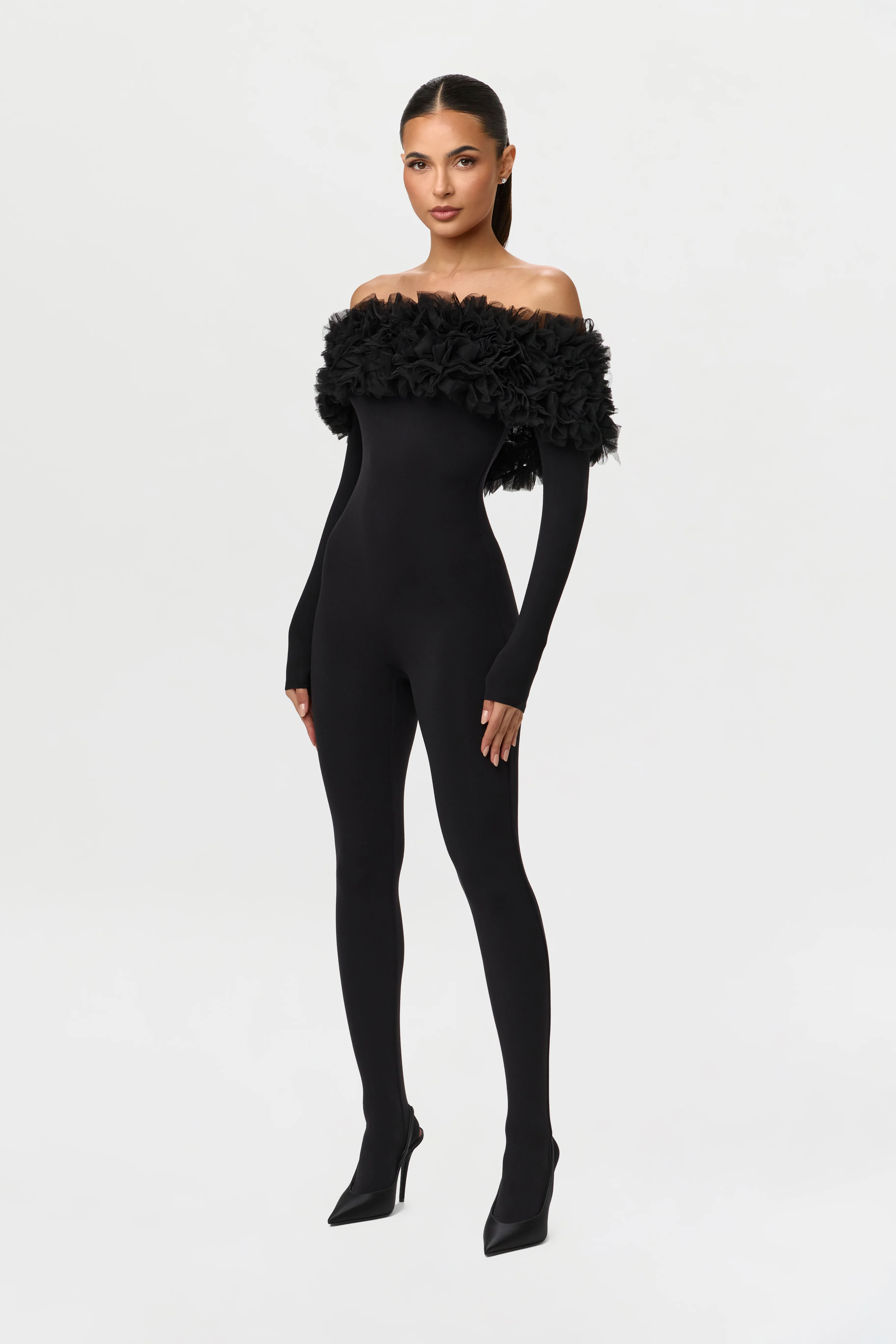 Naked Off-Shoulder Roses Jumpsuit - Image 2