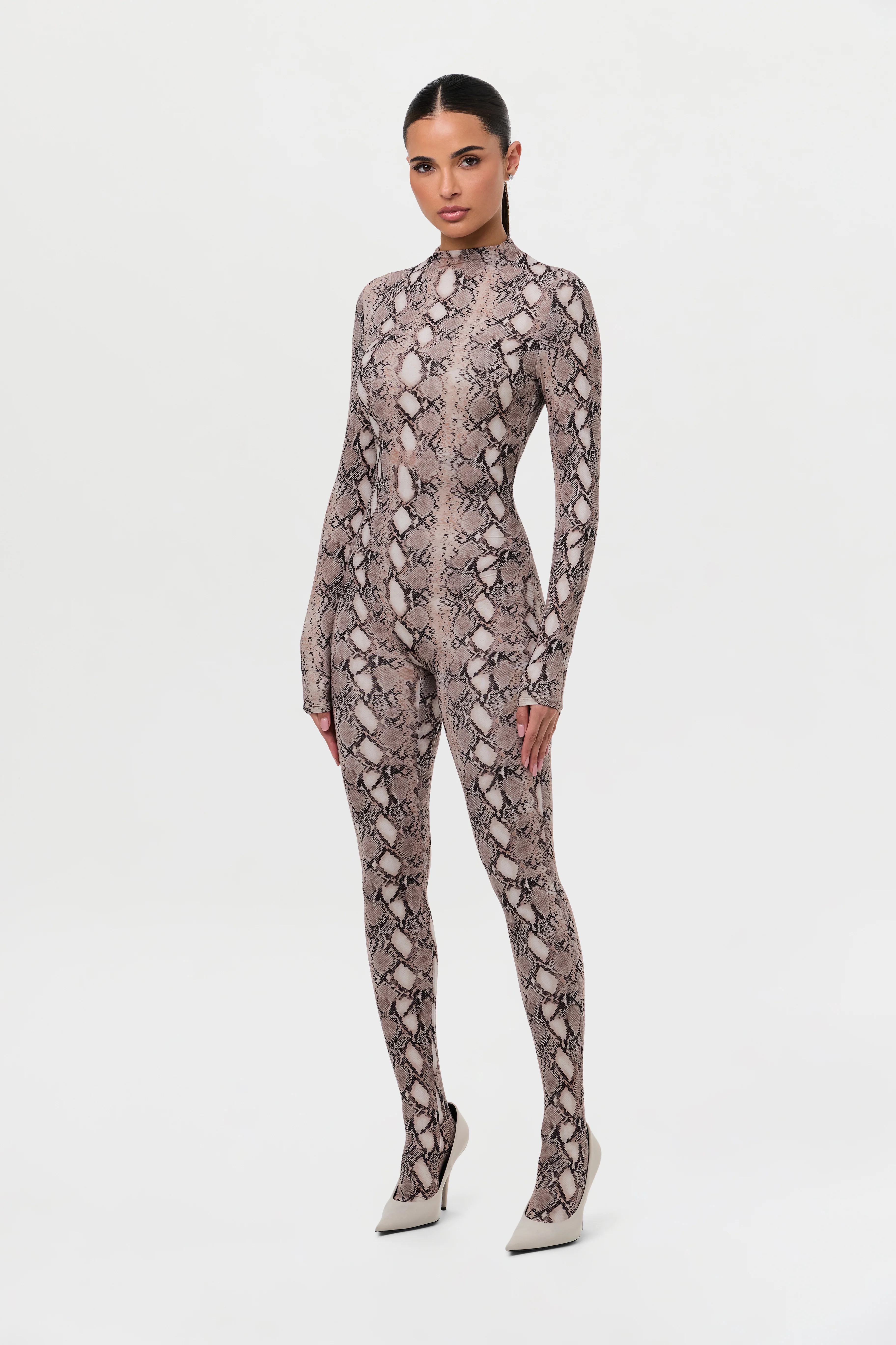 Naked Print Closed Toe Jumpsuit Petite - Image 20
