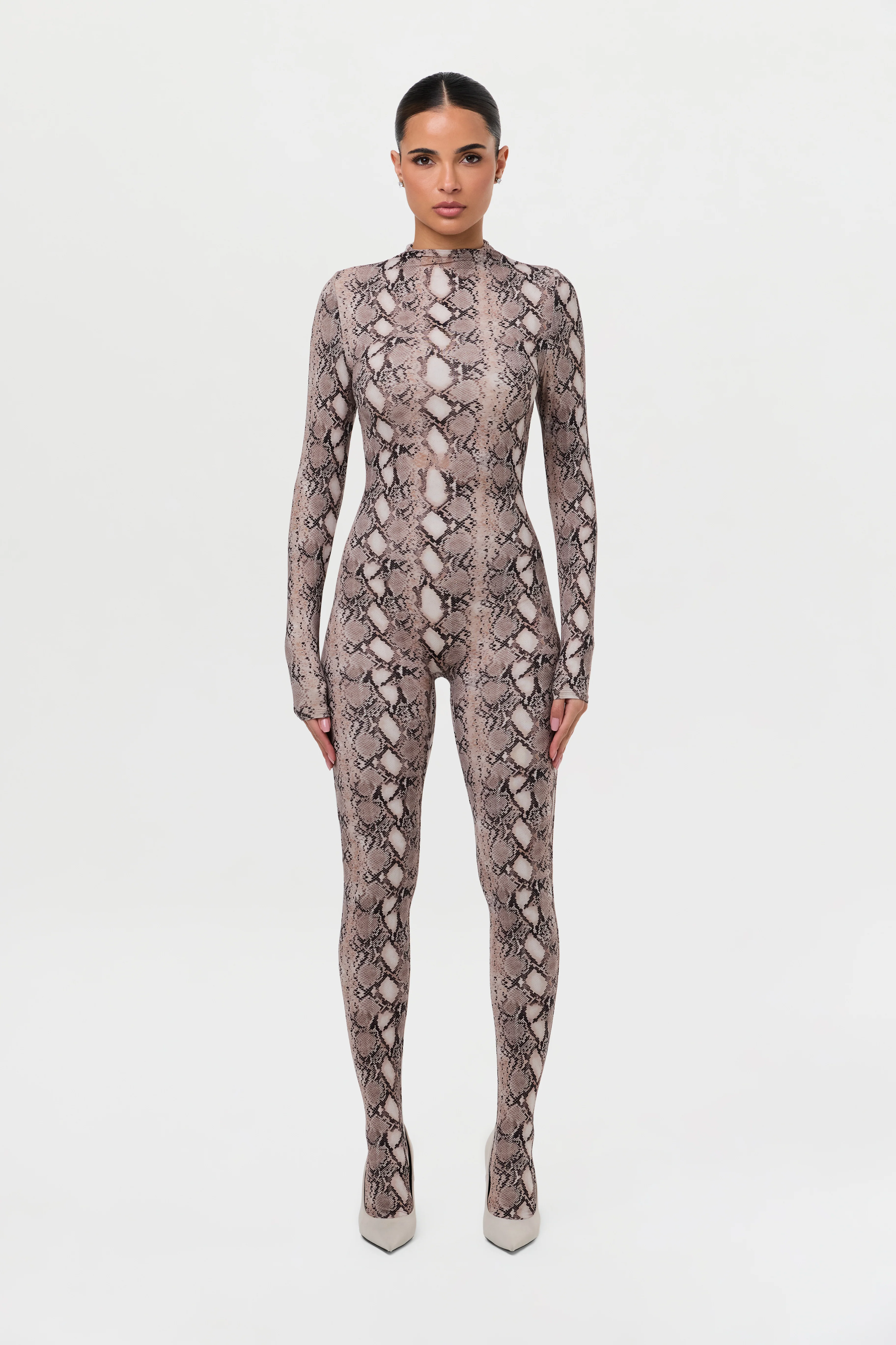 Naked Print Closed Toe Jumpsuit Petite - Image 21