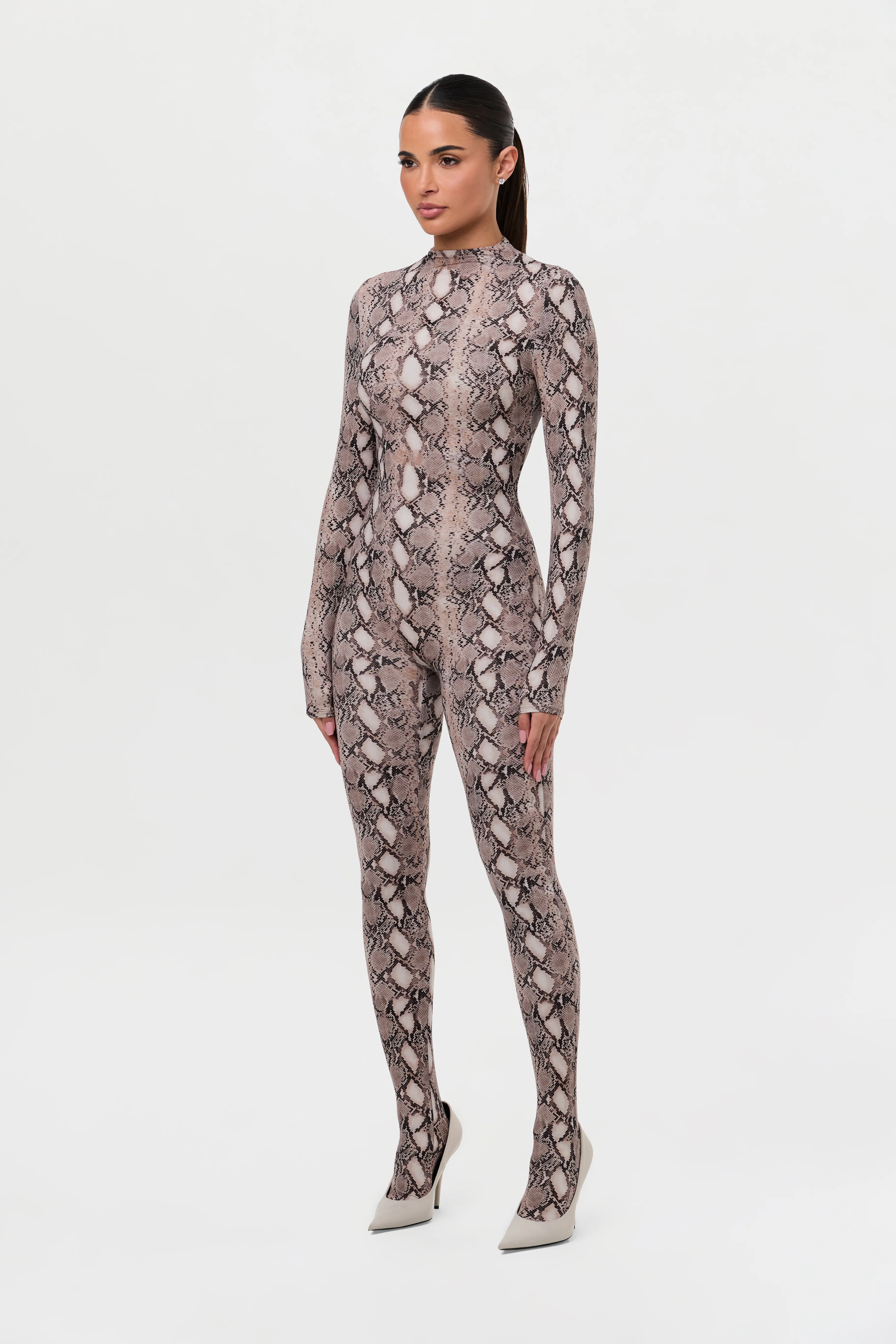 Naked Print Closed Toe Jumpsuit Petite - Image 22