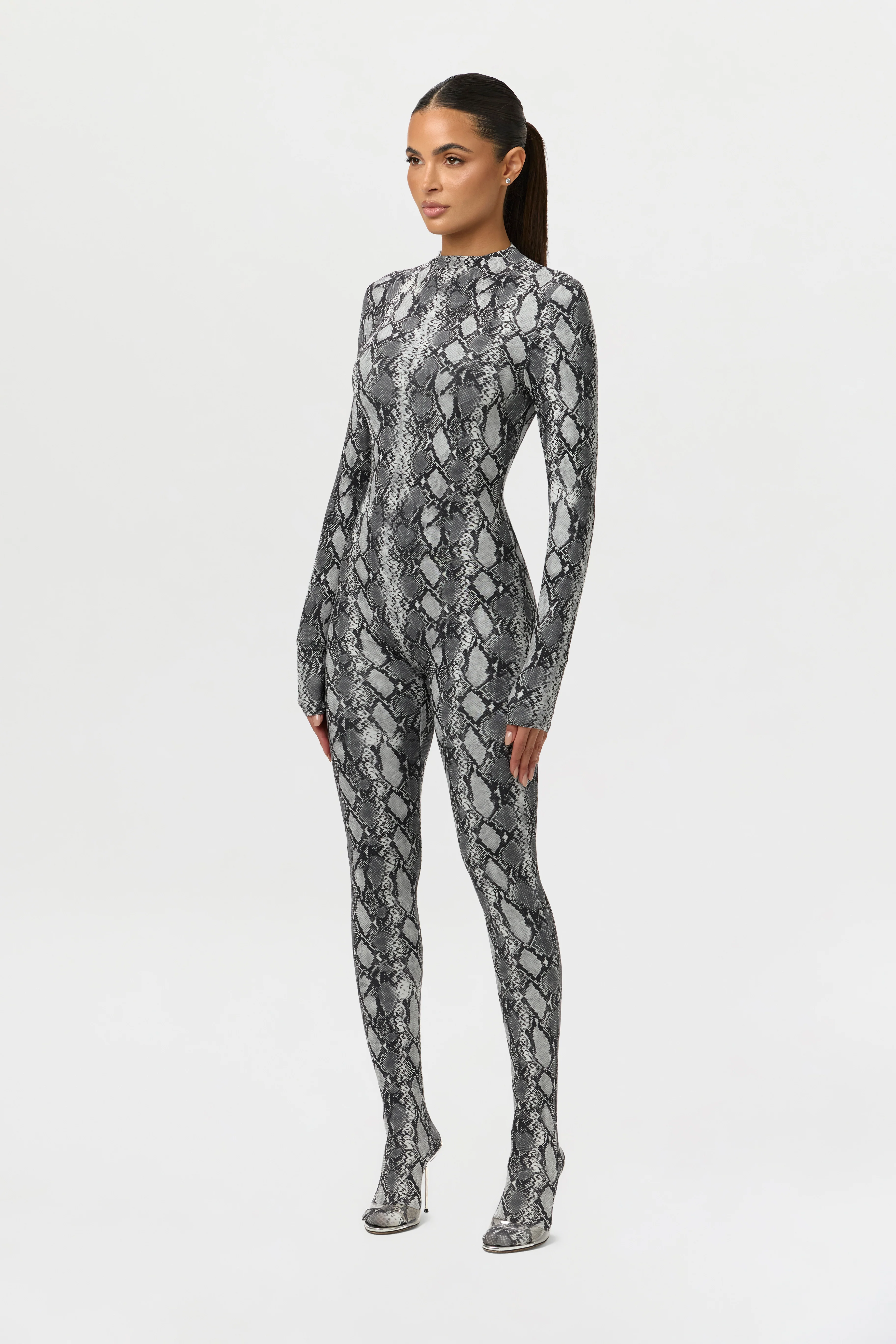 Naked Print Closed Toe Jumpsuit Petite - Image 7