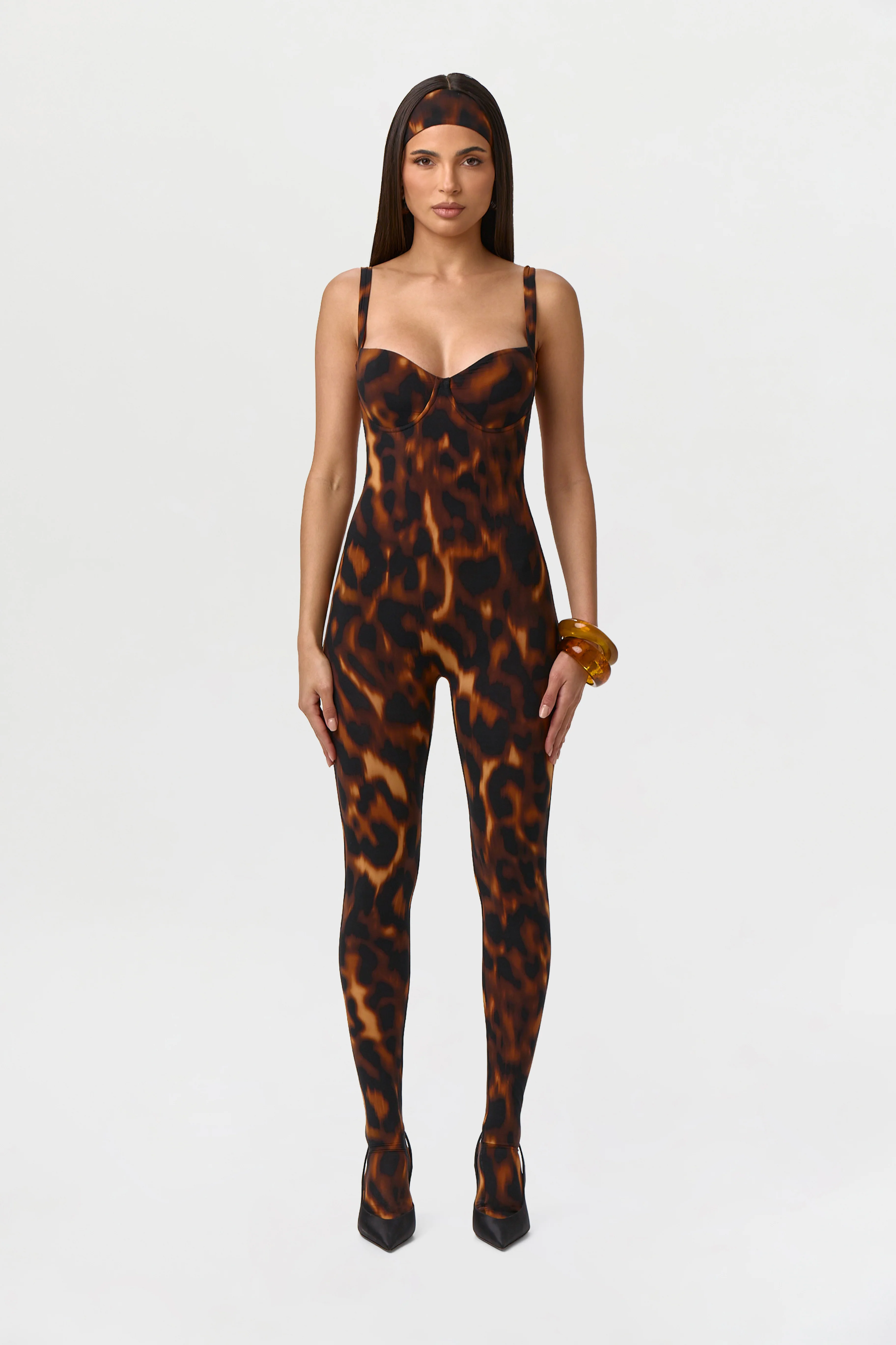 Naked Print Open Back Jumpsuit Petite - Image 4