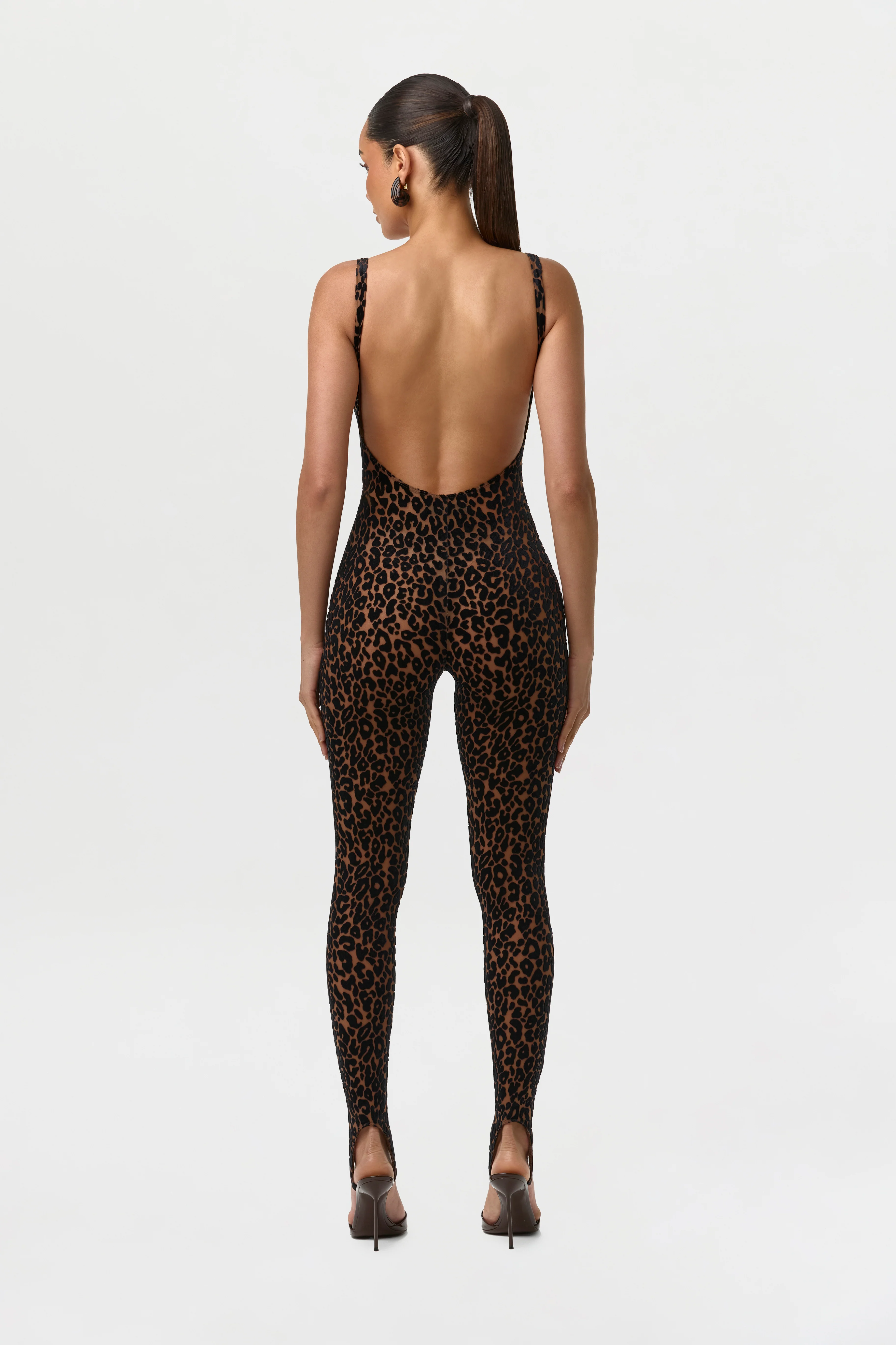 Burnout Print Open Back Jumpsuit - Image 4