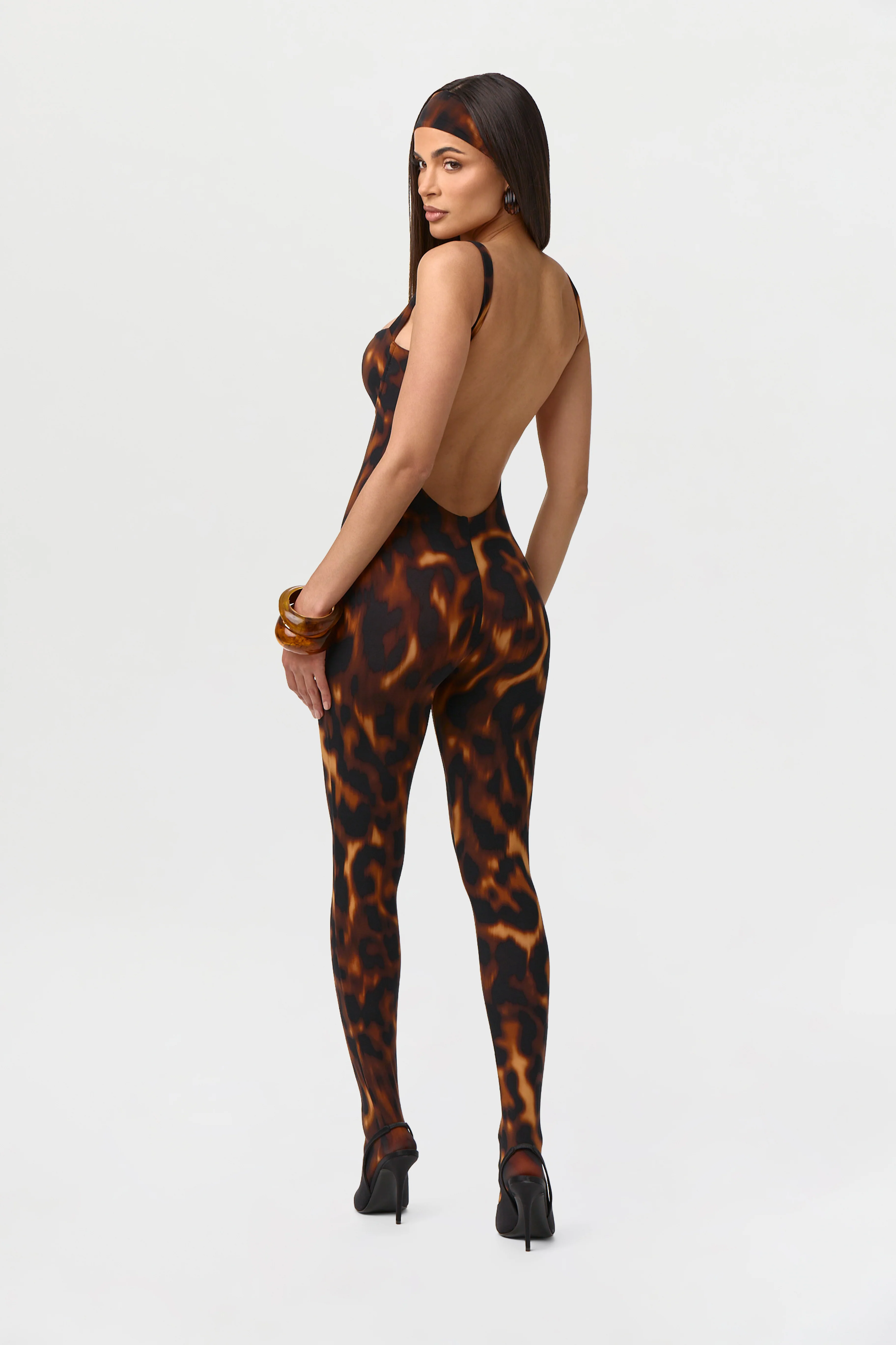 Naked Print Open Back Jumpsuit - Image 5