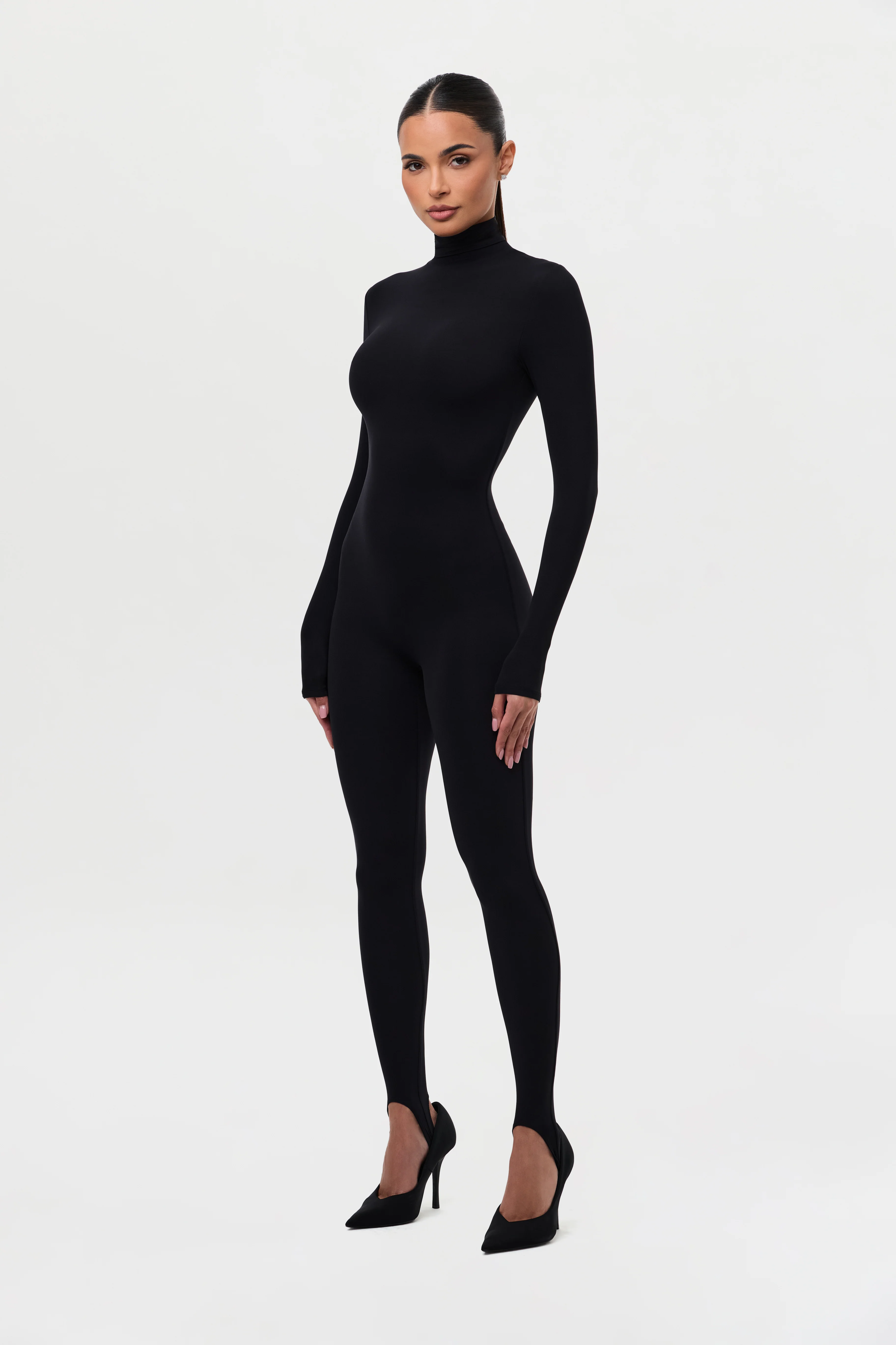 Naked Turtleneck Jumpsuit with Stirrup